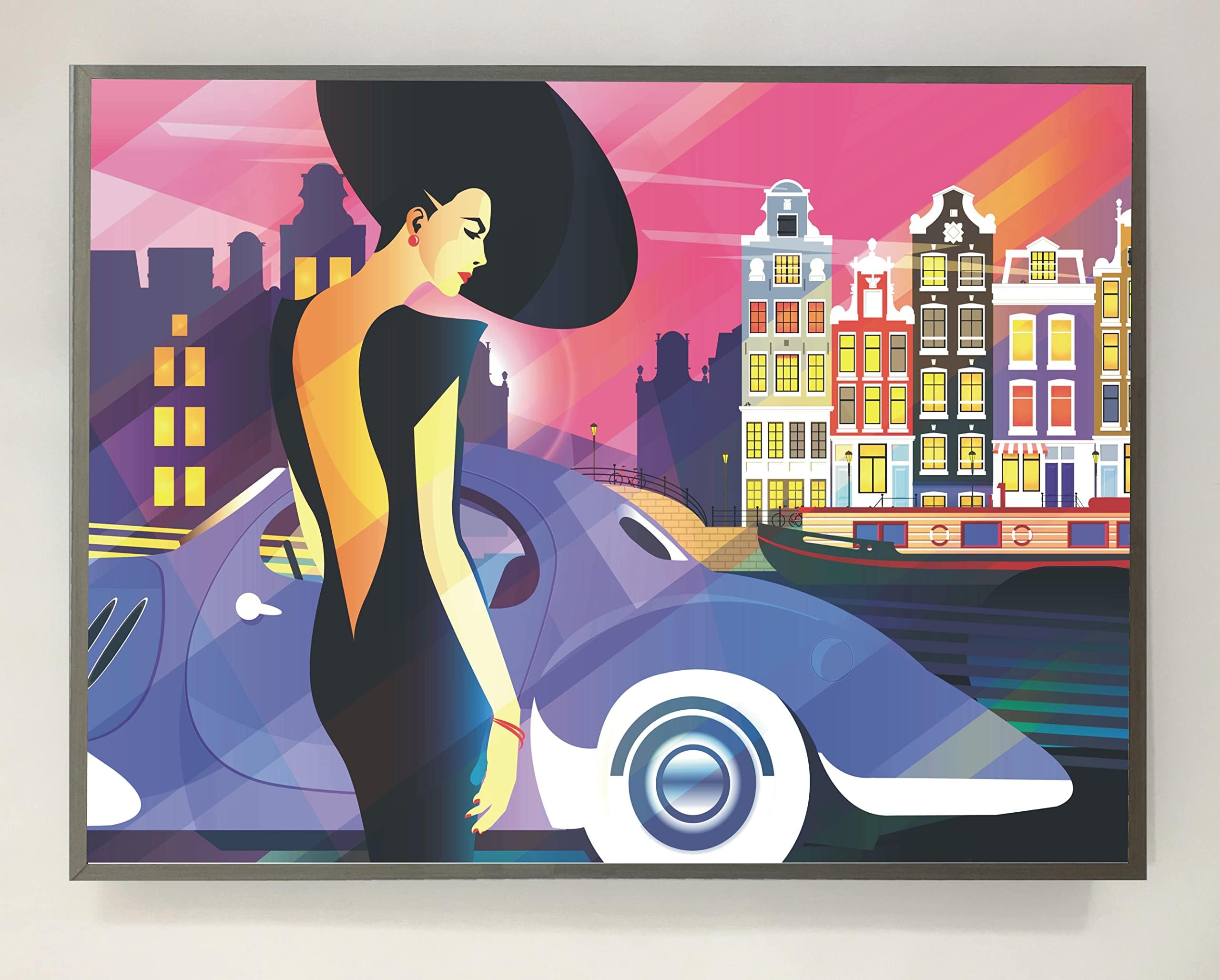 Cartel de Madera Retroiluminados con Leds Pop Art: Mujer