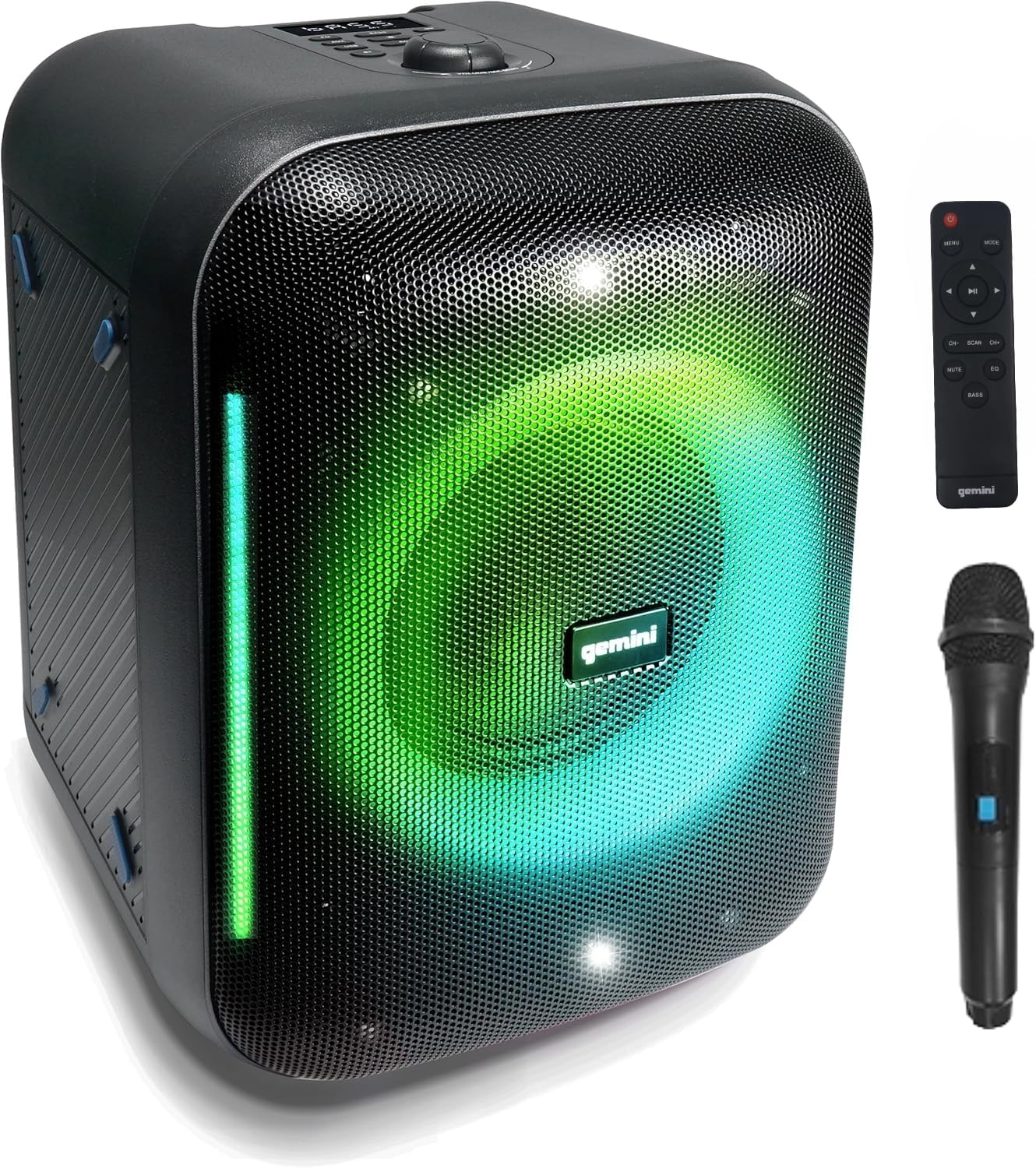 Gemini UltraRave 320W Bluetooth Party & Karaoke Speaker with LED Lights, Wireless Mic, TWS Stereo Pairing, 10-Hr Battery, USB/FM/AUX, 6.5" Woofer – Portable Loud Speaker for Home & Indoor Use