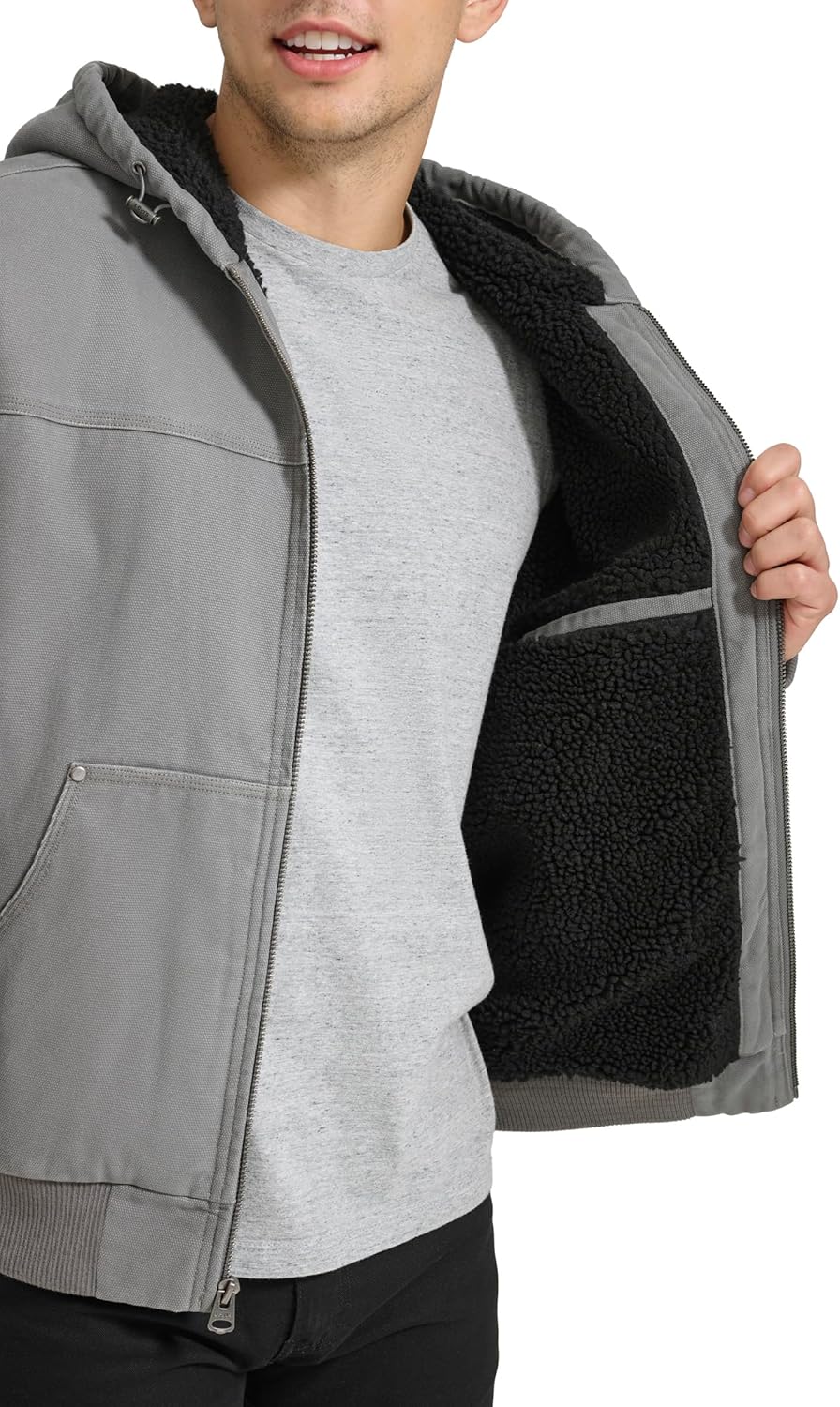 Levi's Men's Workwear Cotton Canvas Hooded Bomber Jacket (Regular & Big & Tall Sizes) - Image 5