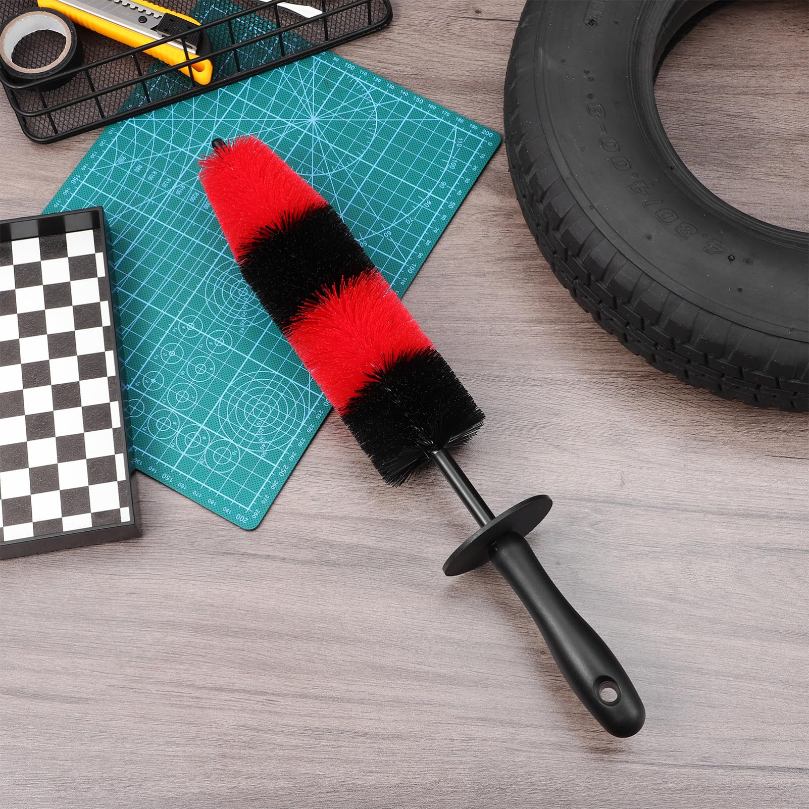 3pièces Brosse De Nettoyage pour Roues De Voiture Outil De Detailing Ergonomique pour Jantes Et Pneus Accessoire De Lavage Automobile