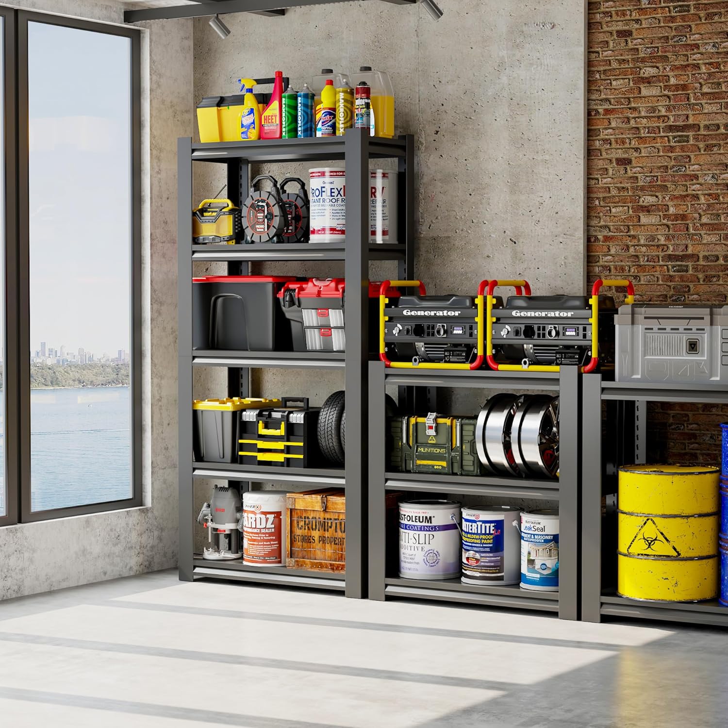 wood iron shelf 1420*1200*210〈グレイッシュカラー〉 wood iron