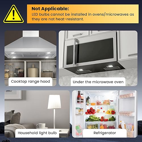 Miniatura 8 de AMI PARTS Bombilla LED E17 de 3W 6000K Luz Blanca Diurna, 8206232A Bombilla de Electrodoméstico Incandescente Equivalente de 40 Vatios