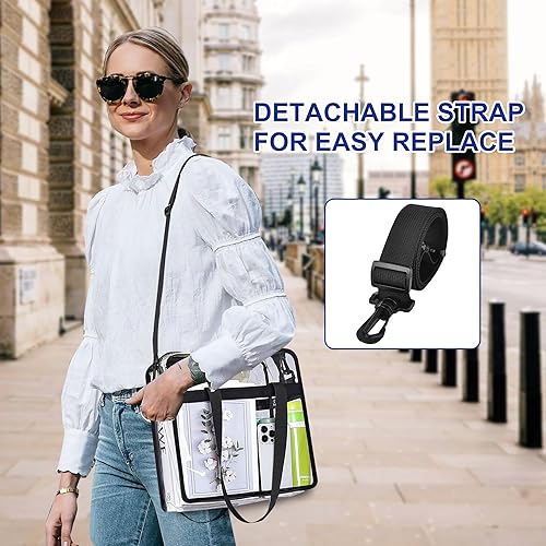 Vista 128 de Oraben Bolsa transparente transparente aprobada para estadios de 12 x 6 x 12 pulgadas, bolsa de estadio para trabajo, juegos deportivos, gimnasio