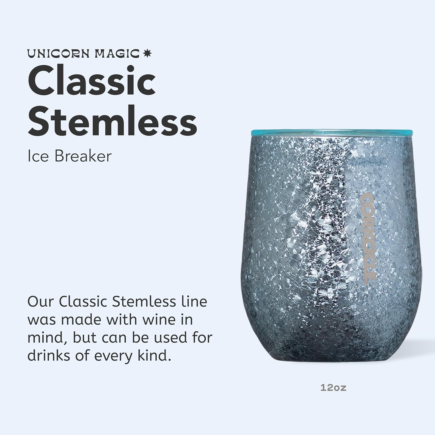 Corkcicle Stemless Wine Tumbler - Keeps Drinks Cold for 6 Hours - Triple-Insulated Stainless Steel - Non-Slip Base - Summer Drinkware Gift - Keeps Drinks Cold - 12 oz - Ice Breaker - Image 2