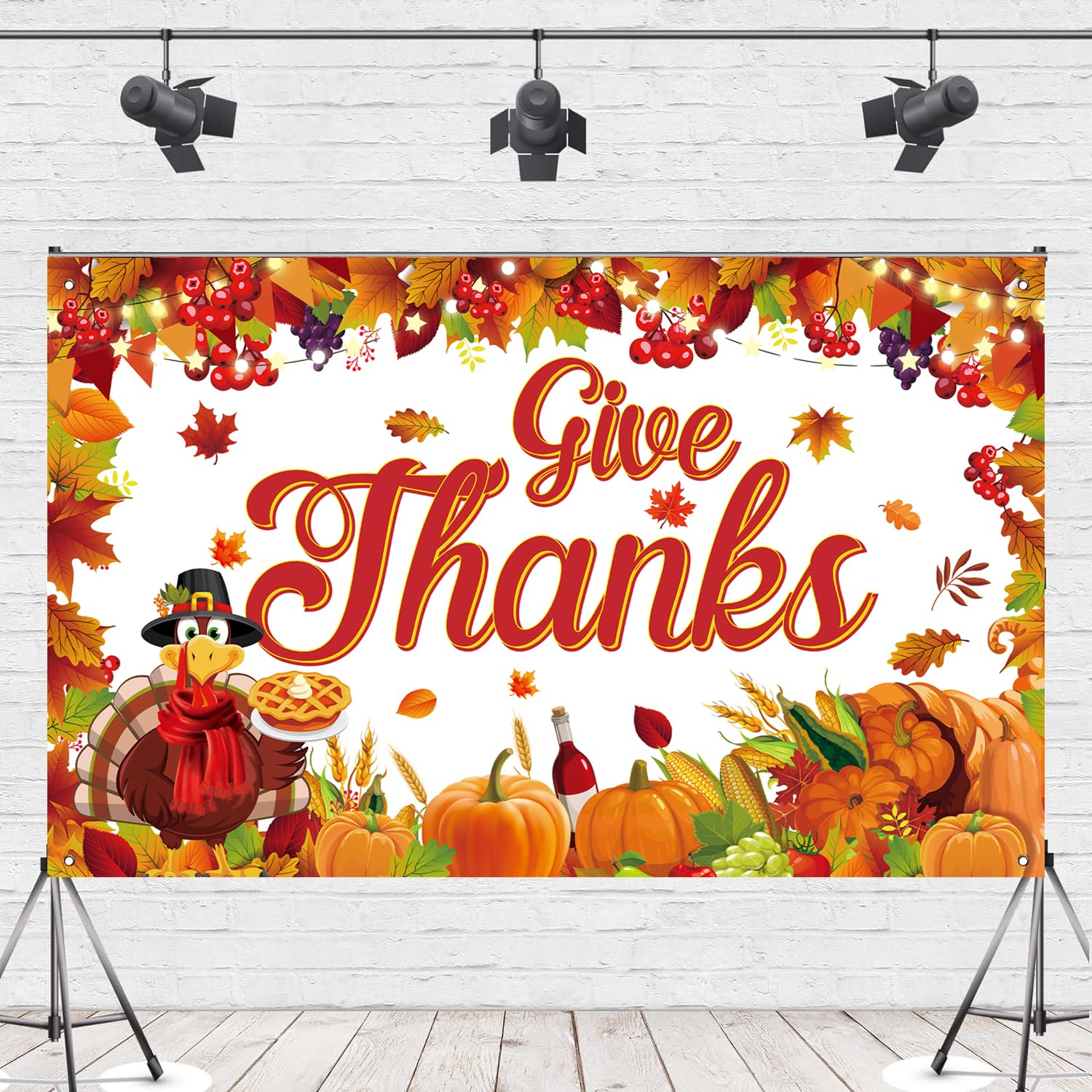 Give Thanks Banner - 10 Foot Pre-Strung Thanksgiving Decor - No DIY Required - View #4