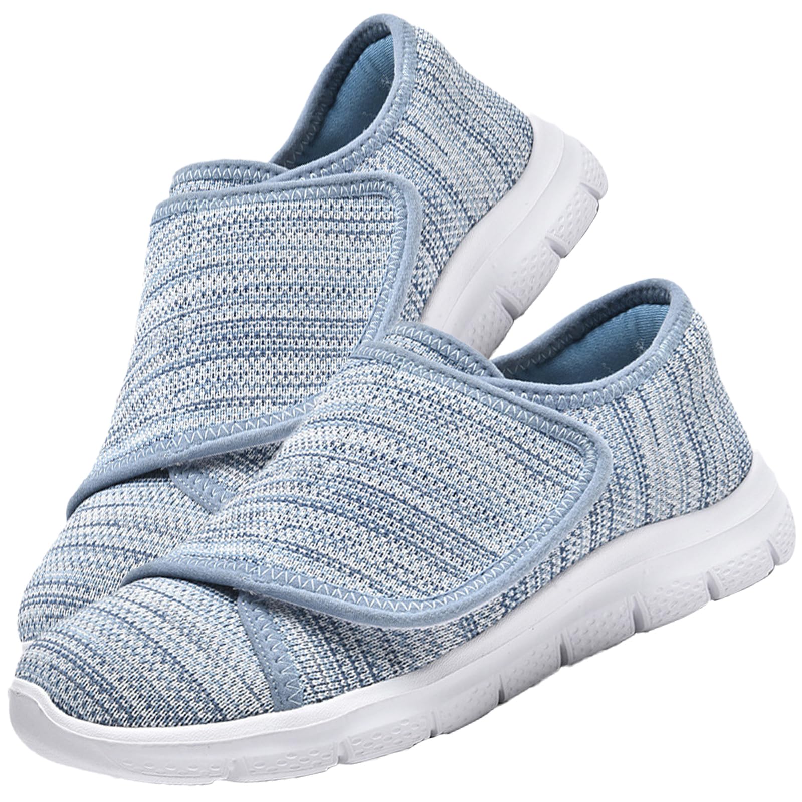 Aocase Womens Diabetic Slippers Casual Walking Shoes Extra Wide Fit Home Shoes Comfy Pen Toe Sandals Adjustable Closure Orthopedic Footwear for Arthritis Edema Swollen Feet,Blue,42/260mm