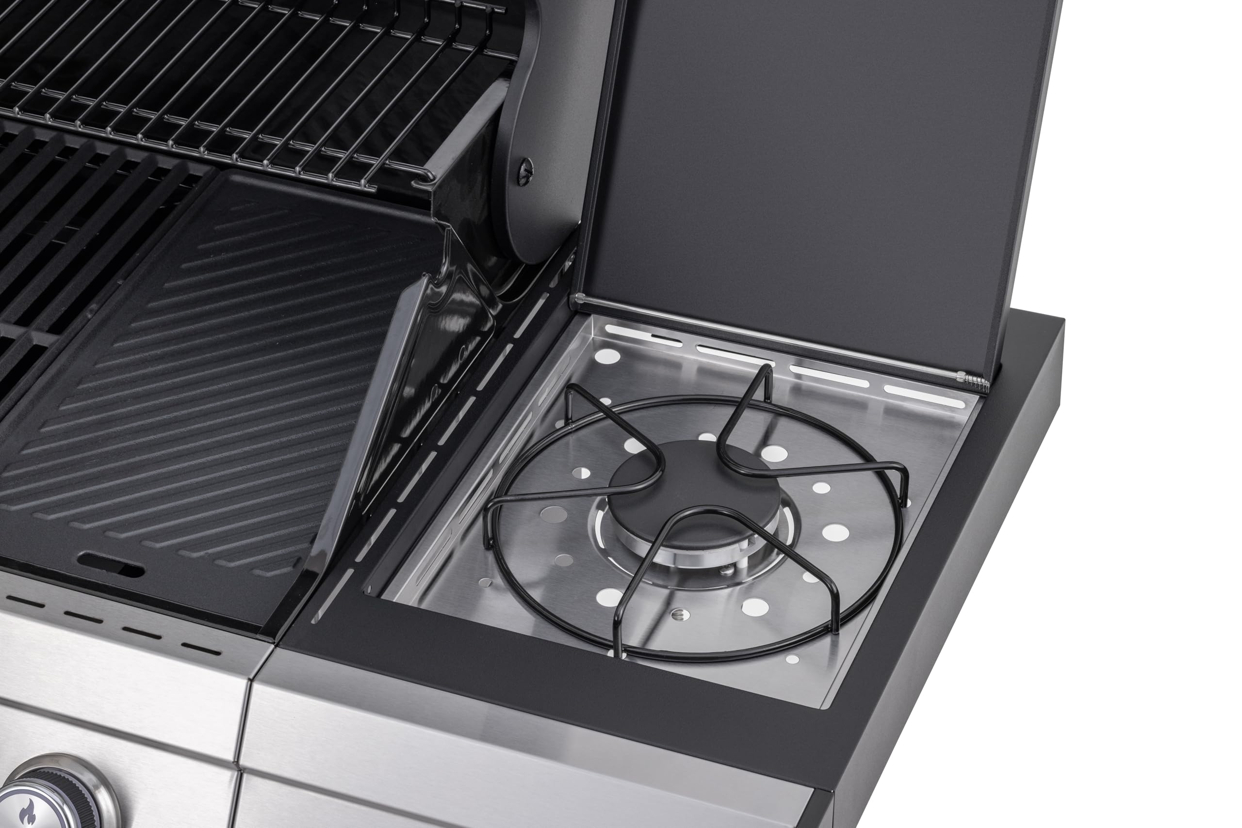 Tarrington House Barbecue a Gas Paxton 4 Bruciatori + Fornello Acciaio Inox Nero Opaco