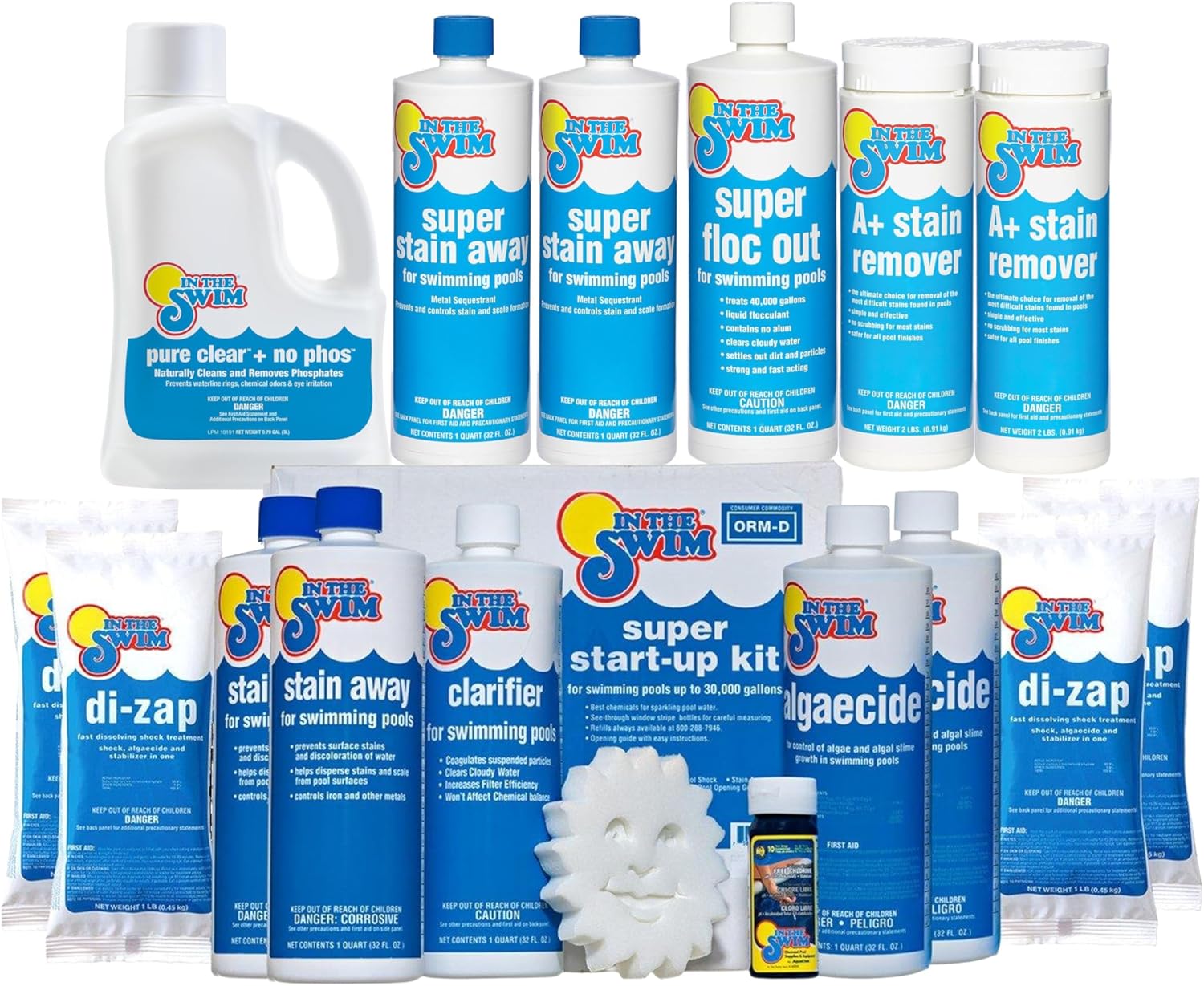 In The Swim Well Water Swimming Pool Complete Pool Start-Up Kit – Opening Chemical Kit Advanced Metal, Stain, Phosphate & Cloudy Water Control - 35,000 Gallons