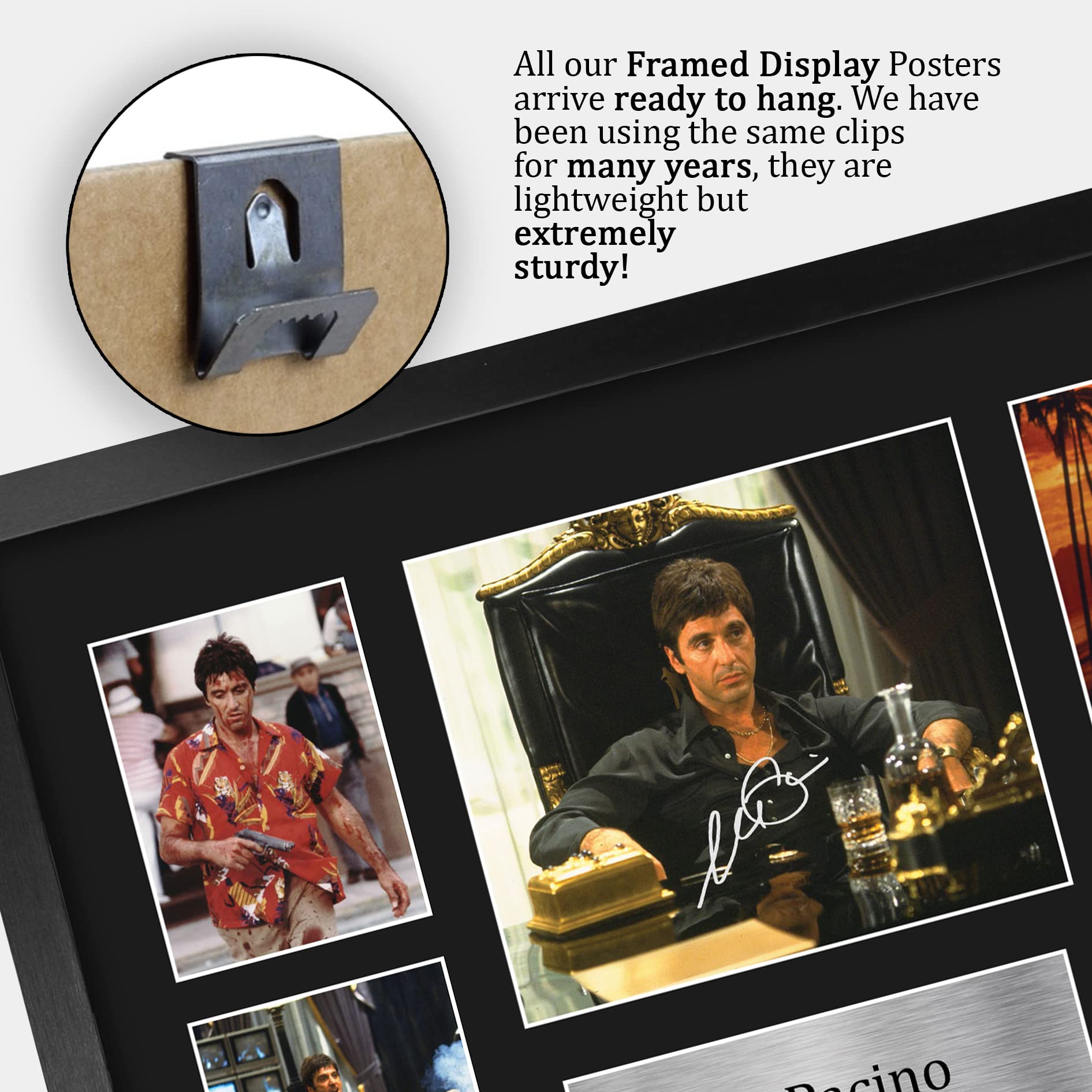 HWC Trading FR A3 Al Pacino Scarface Tony Montana Geschenke Geducktes Signiertes Autogramm Foto für Fans von Film Memorabilien - A3 Gerahmt