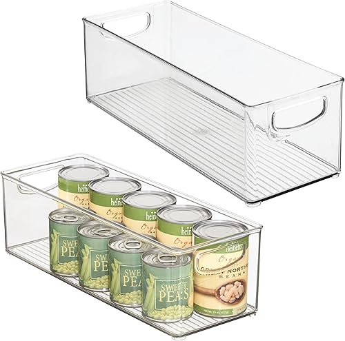 Miniatura 10 de iDesign - Recipiente de plástico apilable para despensa con asas para gabinetes o refrigerador, transparente, fabricado en EE. UU