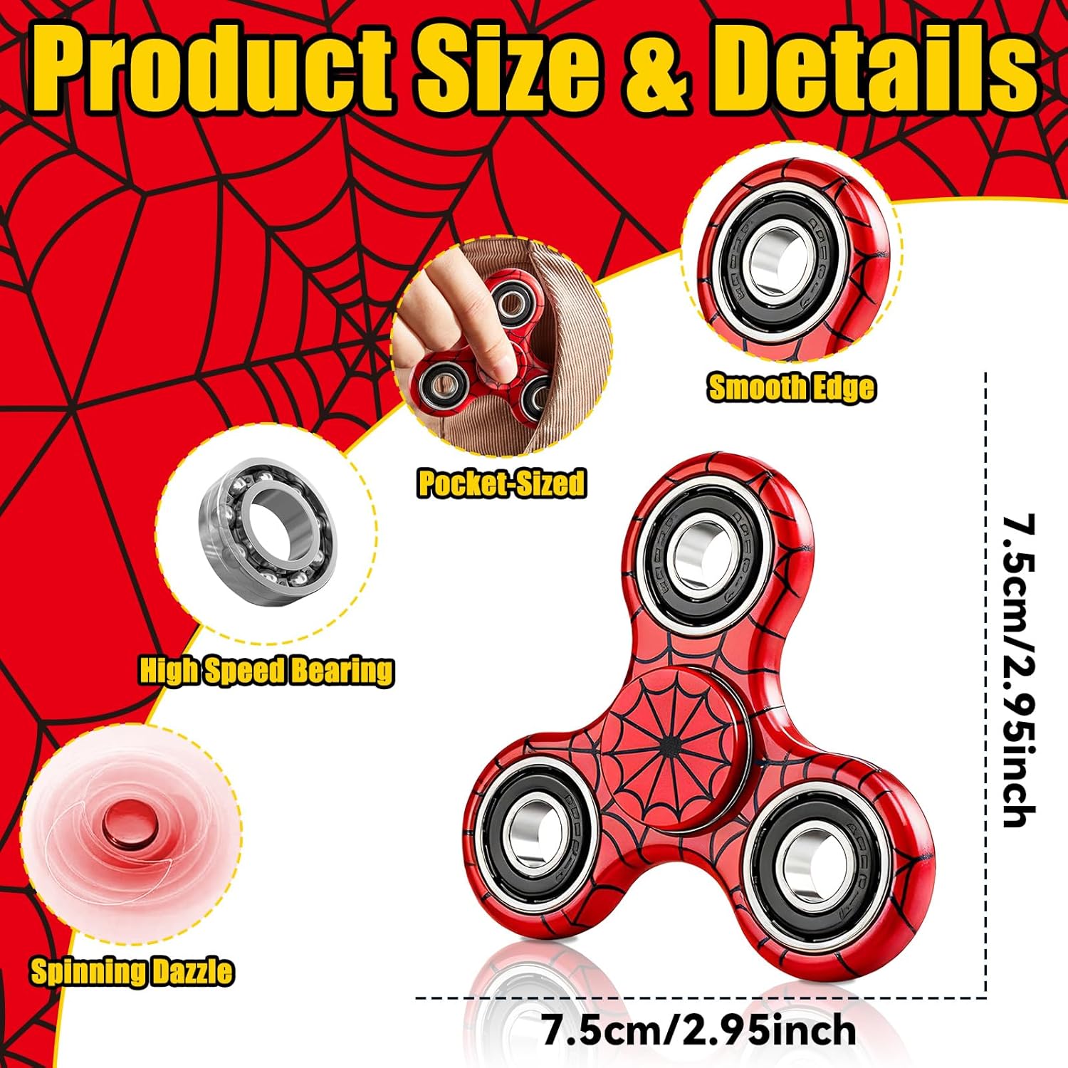 party greeting 12Pack Spiderweb Fidget Spinner Set Spider Web Themed Fidget Toy Bulk Spider Webs Anxiety Toys Spiderweb Party Favors for Kids/Adults,Stress Reduction and Anxiety Relief Birthday Gifts