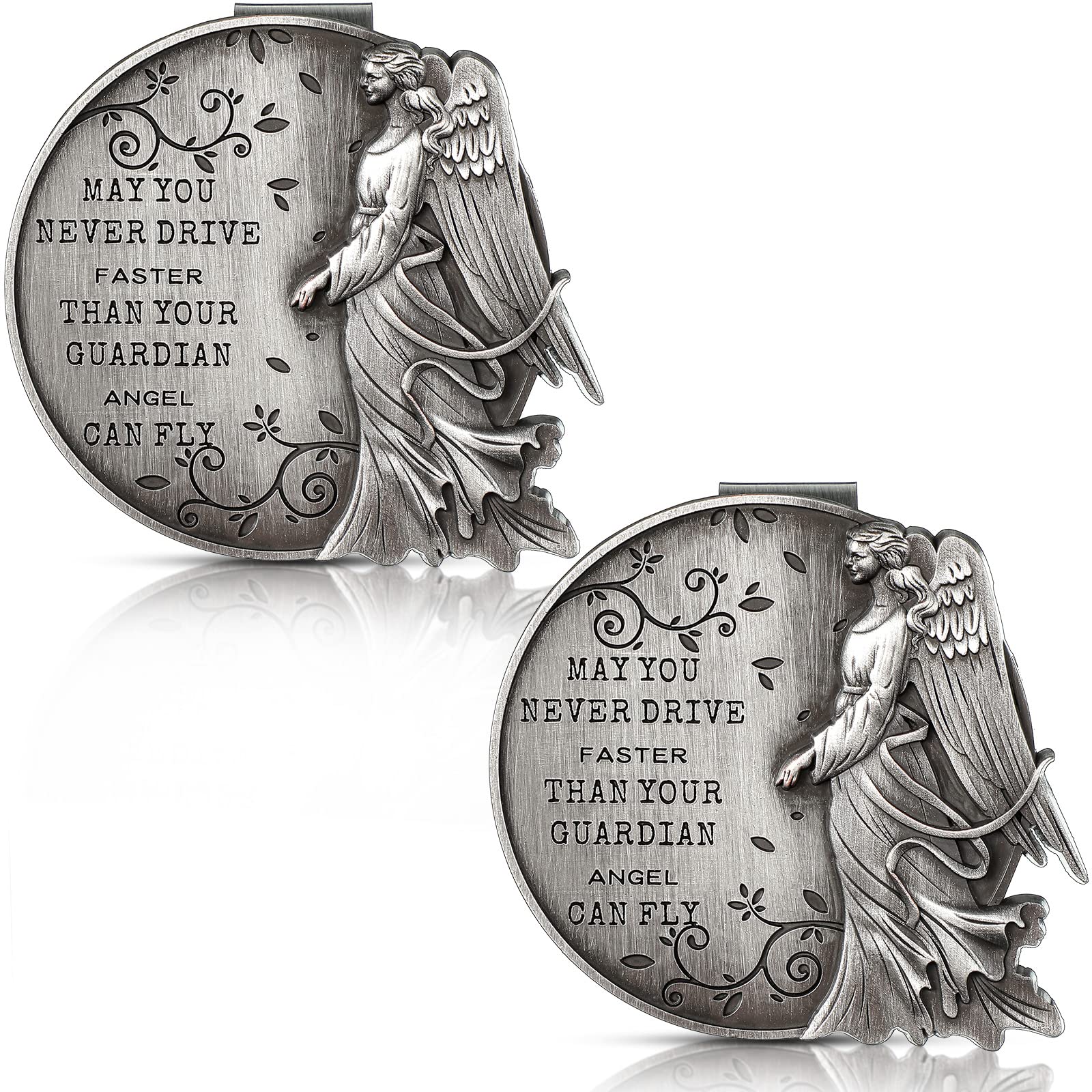 Abbey Plus CA Gift Angel Never Drive Faster Carded Visor Clip - 3.375 X 2 In - Foto 9