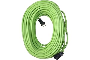 Outdoor Extension Cords: Light Duty, Watertight, Flexible, 120-Foot, 16-Gauge, 2-Prong, Lime Green (9940010)