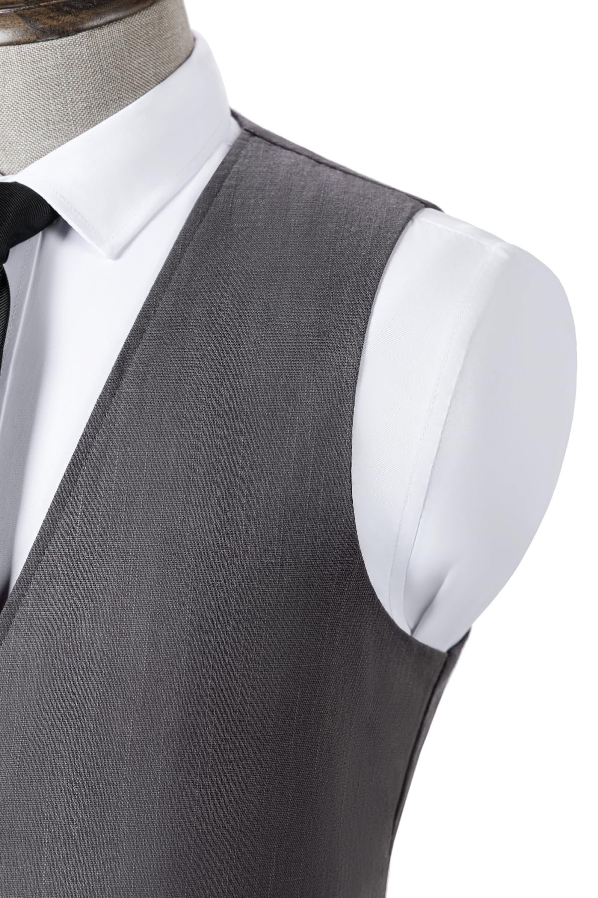 Solovedress Herren Elegant Anzugweste Herrenwesten Sommer Leinen Weste für Hochzeit und Party