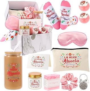 Kolewo4ever 12 Pieces Spanish Grandma Gifts Mothers Day Gifts Birthday Gift for Grandmom from Granddaughter Grandson,Best Grandma Gift for Gigi Grandmother