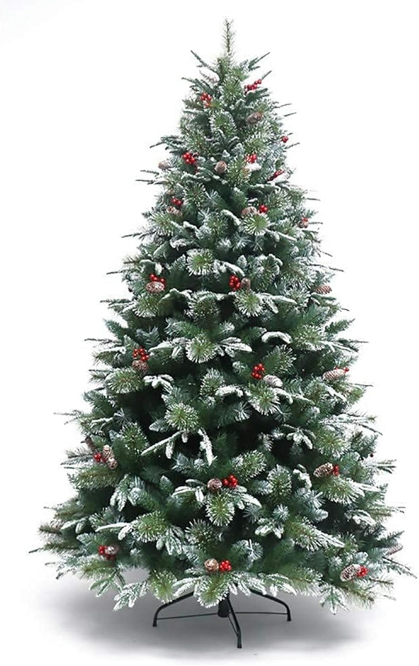 RajoNN Arbre de Noël Décorations de Noël Arbre de Noël Haut de Gamme mélangé avec des Aiguilles de pin Rouge et Blanc Arbre Automatique Mixte en PVC PE (1,5 M (526 têtes à 27 Groupes)) (1,2 M (322