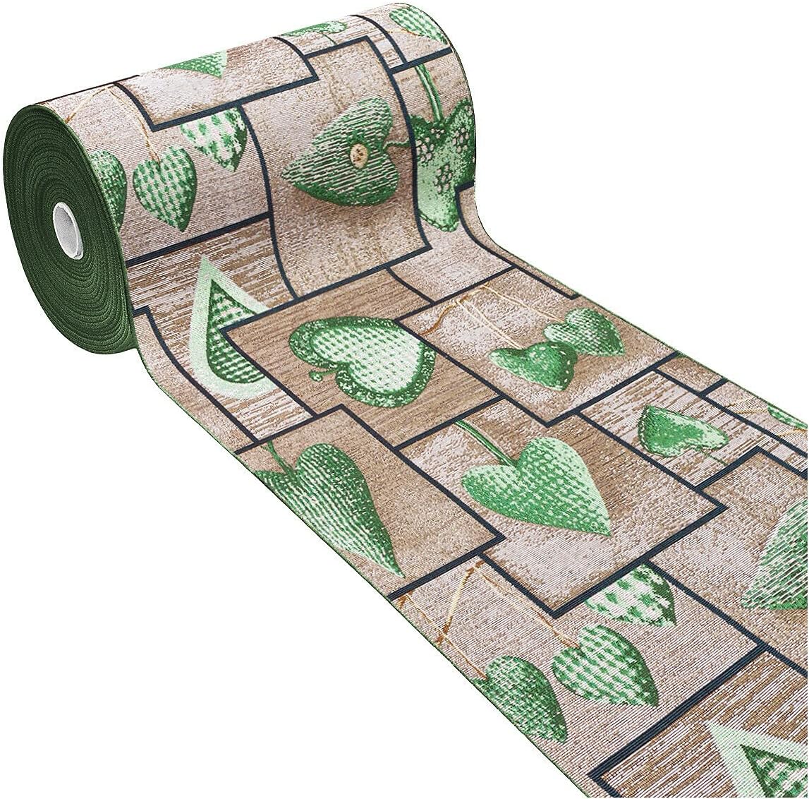 emmevi Tappeto Cucina Bordato Assorbente Tessitura Piatta Multiuso Bagno Camera Stile Bamboo 52X190 Verde