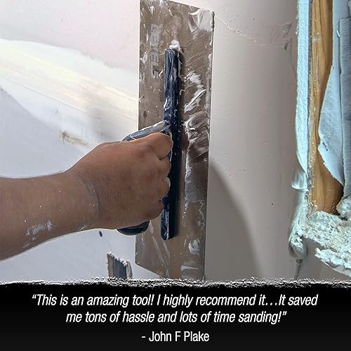 Miniatura 5 de LEVEL5 Paleta curvada para paneles de yeso flexible de 14 x 4.75 pulgadas, hoja de 0.020 in, acero inoxidable triple endurecido, mango de alto