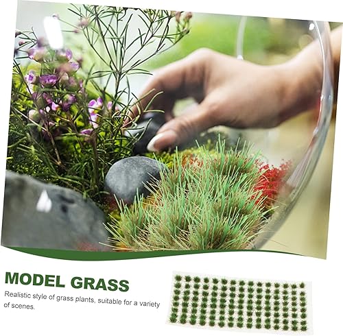 Miniatura 6 de Yardwe 1 caja de accesorios de flores de hierba en miniatura, decoración de tren, accesorios verdes, modelo de hierba ferroviaria, césped