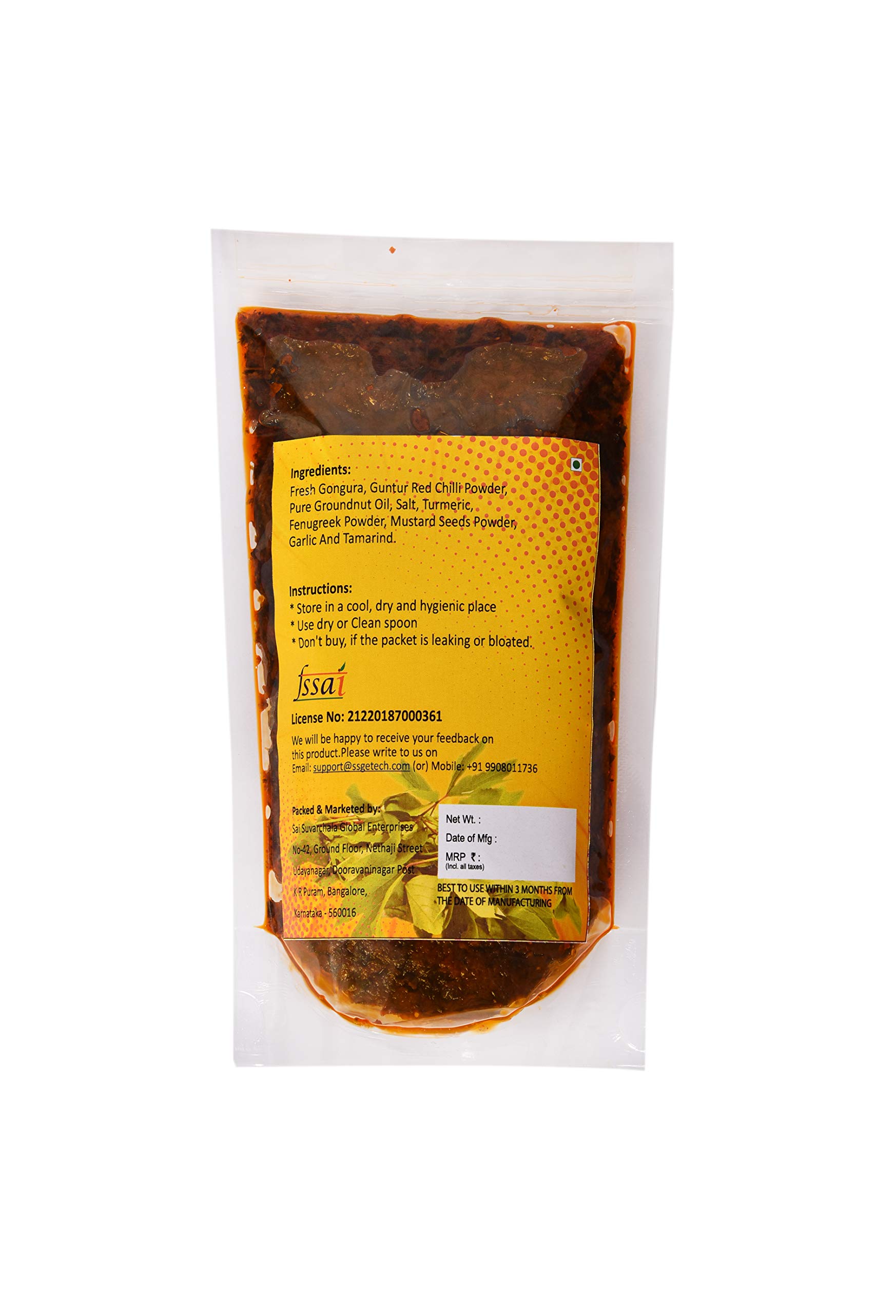 Amoga's Pickles Factory Andhra Authentic Pulihora Gongura Pickle / Achar 200 gm & Bitter Gourd Karam Podi 200 gm Combo Pack (Pack of 2) 4