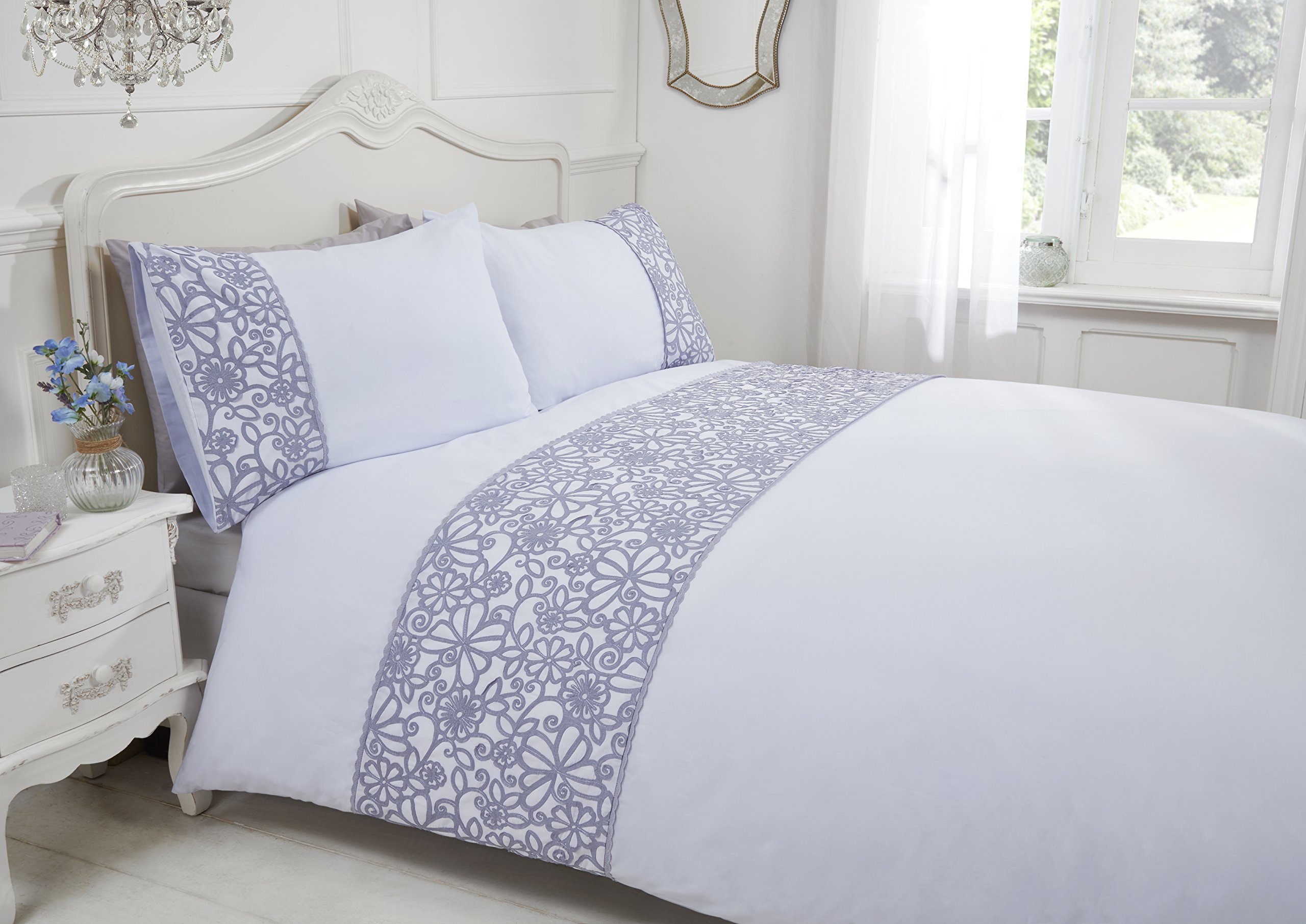 Rapport Butterfly Duvet Set, Grey, Double