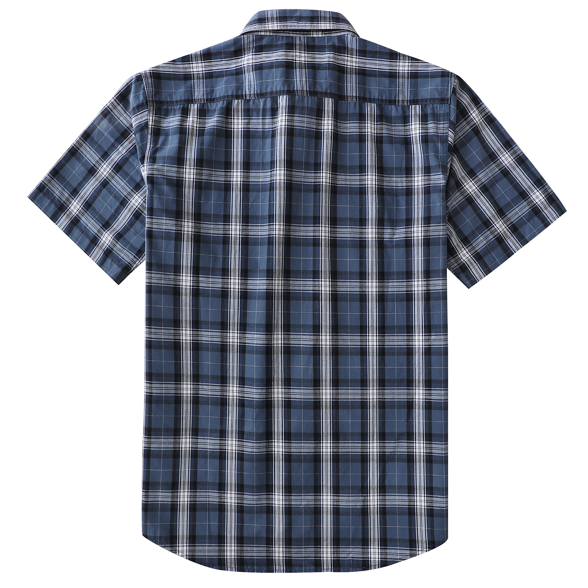 Dubinik® Camicia Uomo Maniche Corte Casual Bottone Quadri Cotone con Tasche Regular Fit