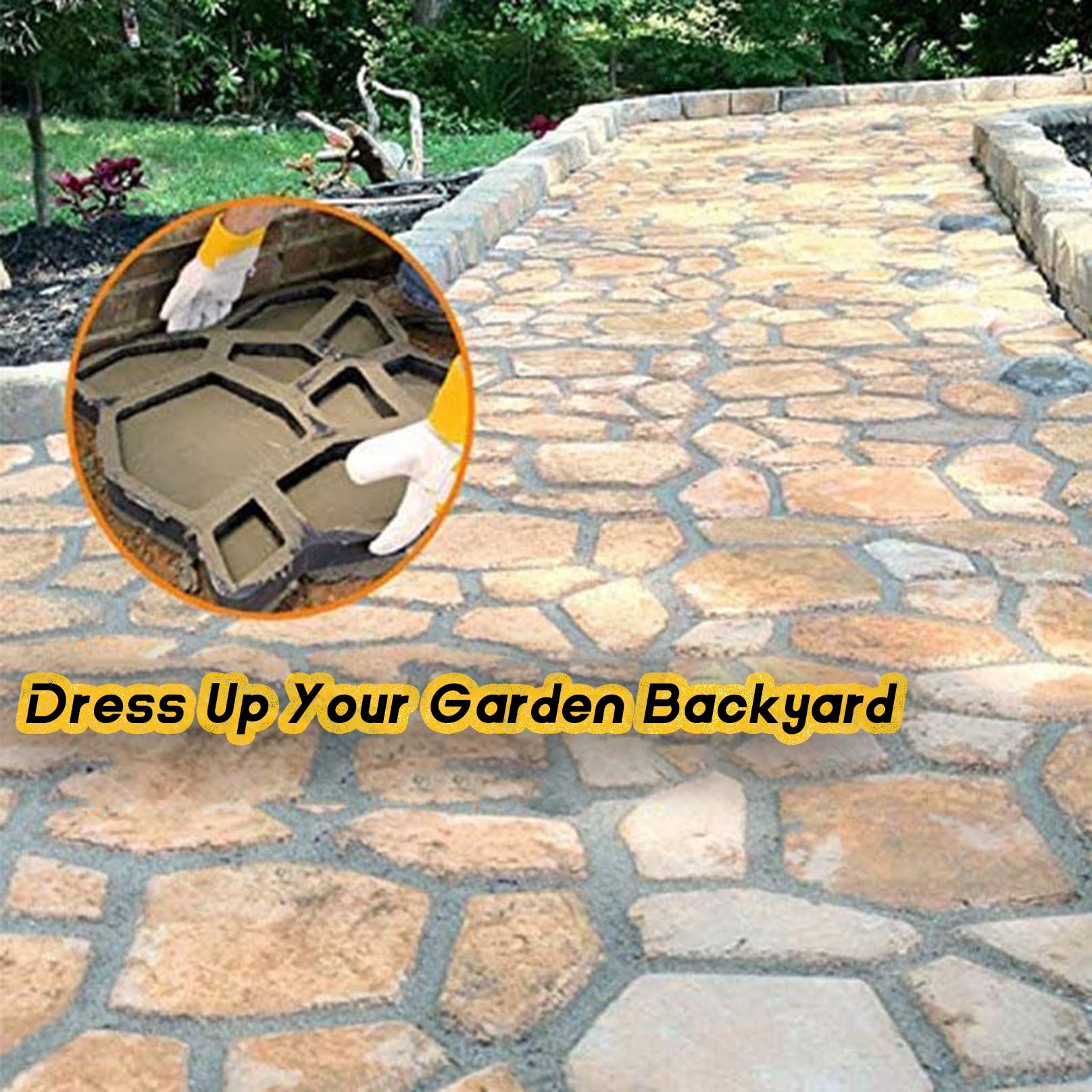 Moules À Pavés Ciment Réutilisables Pour Marche En Béton L'extérieur Stepping Stone Paver Path DIY Walkway Pavement Paving Moulds For Lawn Patio Yard Garden ( Color : 50cm/19.68" , Size : 1 pack )