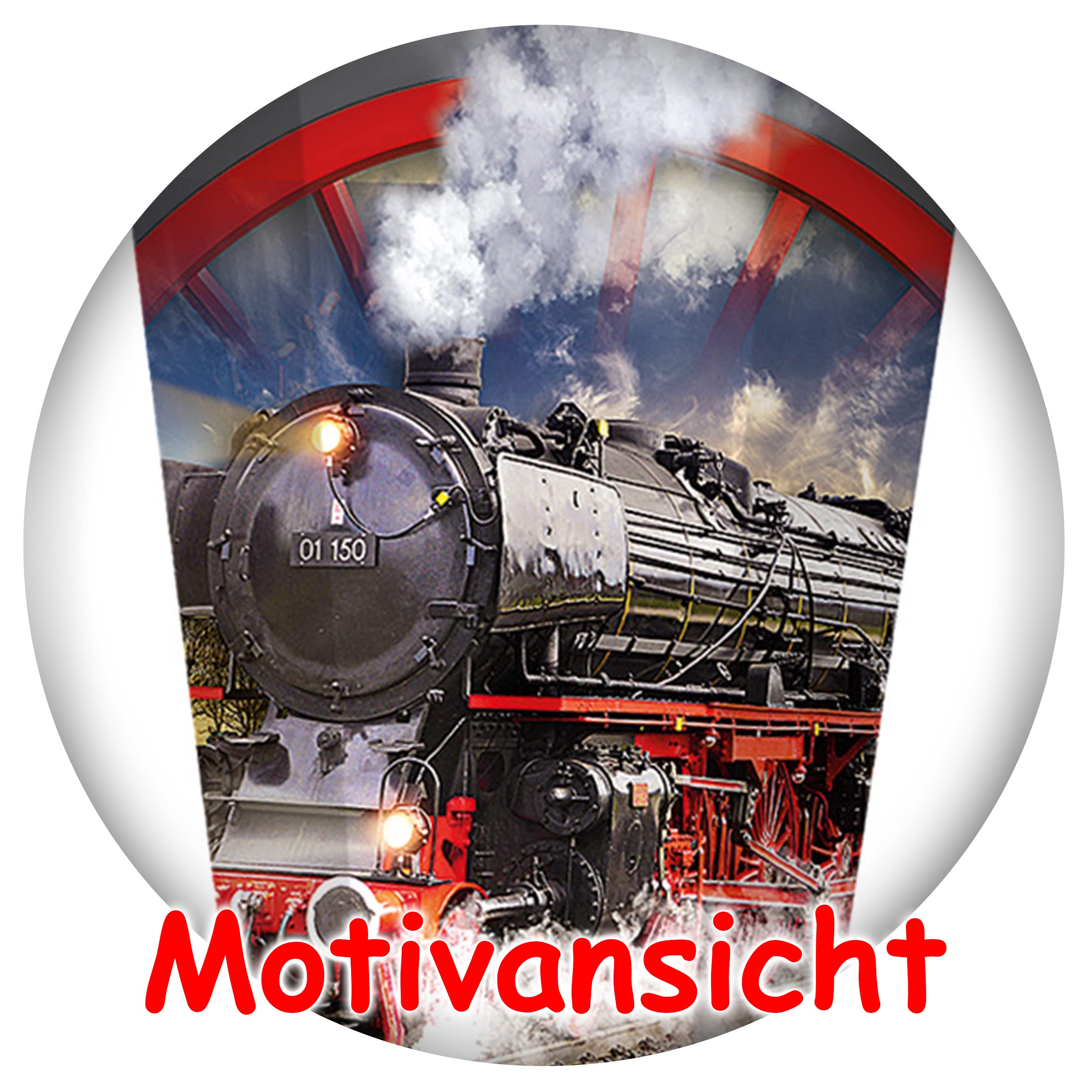 alles-meine.de GmbH Schultüte - mit 3D Glitzer - Effekt ! - Eisenbahn - Dampflok - 50-85 cm - Größe wählbar - inkl. komplette Füllung + Name + Bänder Schleife + Kunststoff Spit..