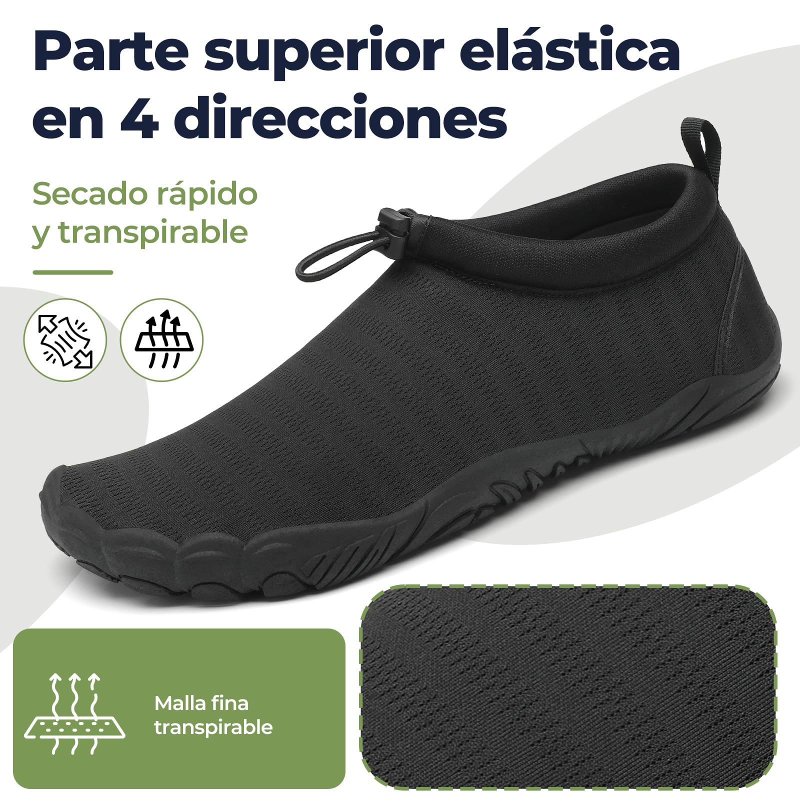 Mishansha Escarpines Hombre Mujer Secado Rápido con 13 Orificios de Drenaje Gr.36-46