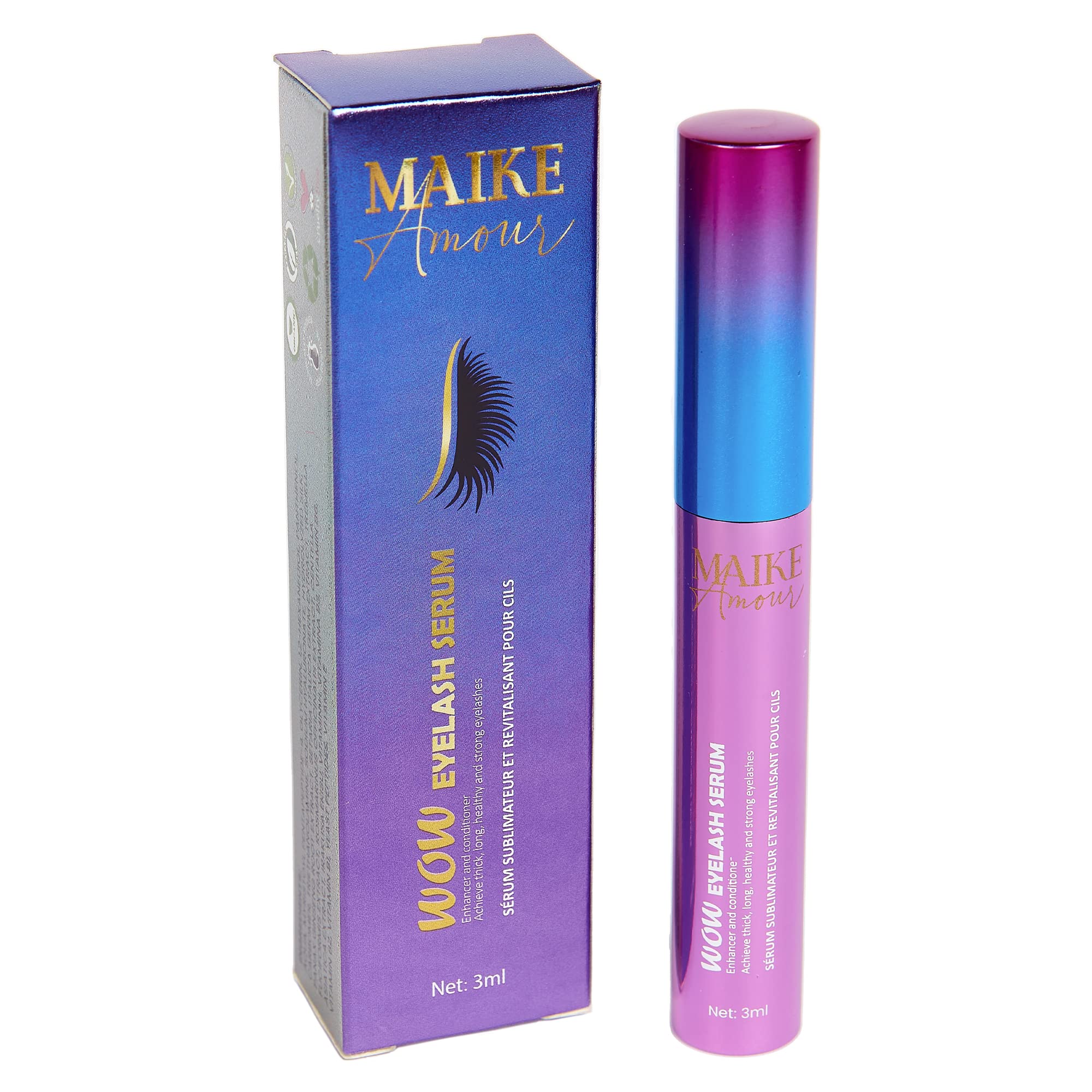 MAIKE AMOUREyelash Growth Serum. PRO-ADV+ Activator. Achieves thicker, longer, healthier and eyelashes and eyebrows. Shocking volume. Eyelash WOW. (3 mL)