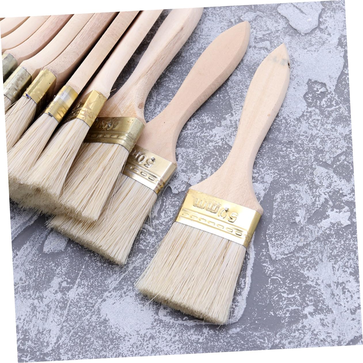 VILLCASE Pinceau D’Artiste à Manche en Bois, Lot de 23 Pièces, Poils Beige