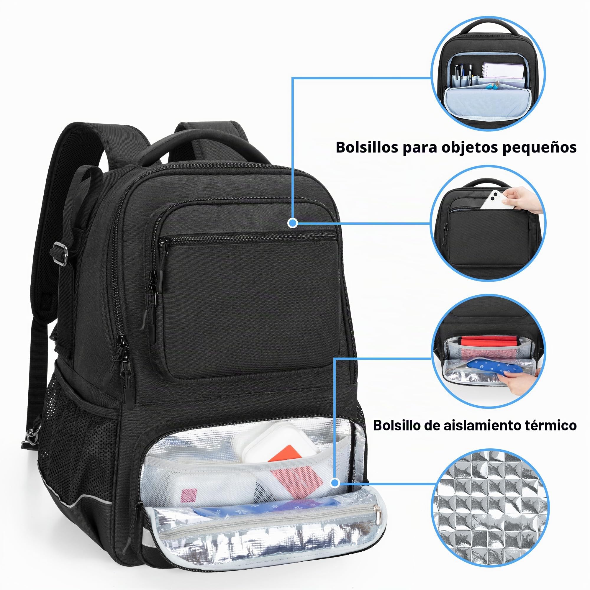 samdew Mochila para Colgar en El Respaldo de la Silla de Ruedas | Bolsa para Silla de Ruedas Manual y Motorizada con Bolsillo con Aislamiento Térmico para Guardar Medicamentos.