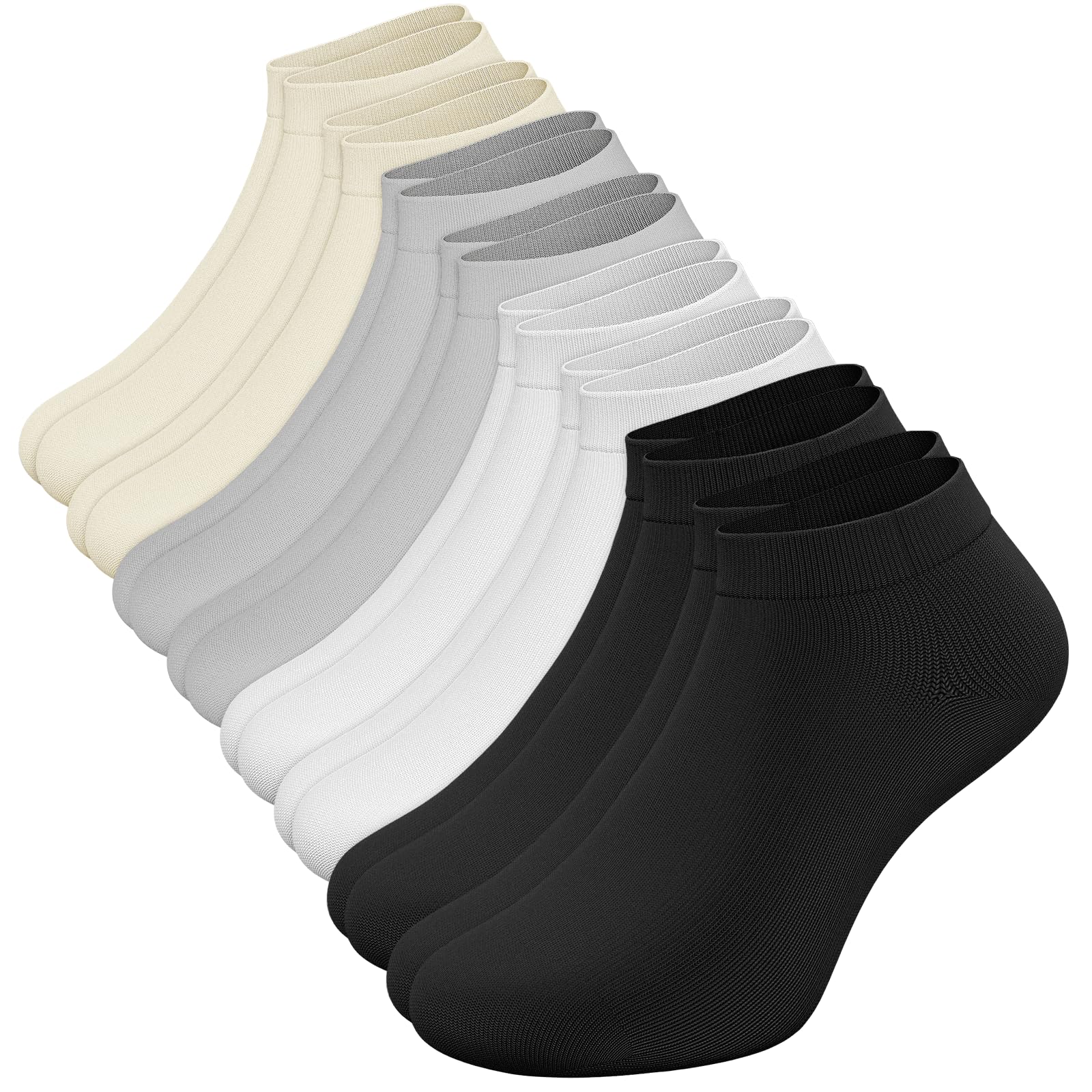 Ankle Socks for Women, 8 Pairs Premium Cotton Non Slip Lightweight Casual Low Cut Socks