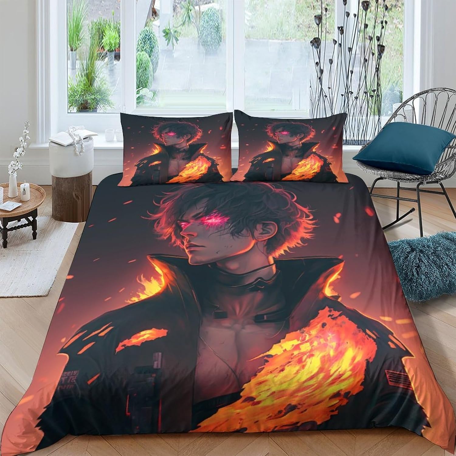 Printed Quilt Cover 3D Print Pillow Cases Bedding Set Soft Easy Care Bedding Quilt Cover Set Quilt Cover Children Room Decor 2 Pillowcases Full（203x228cm）