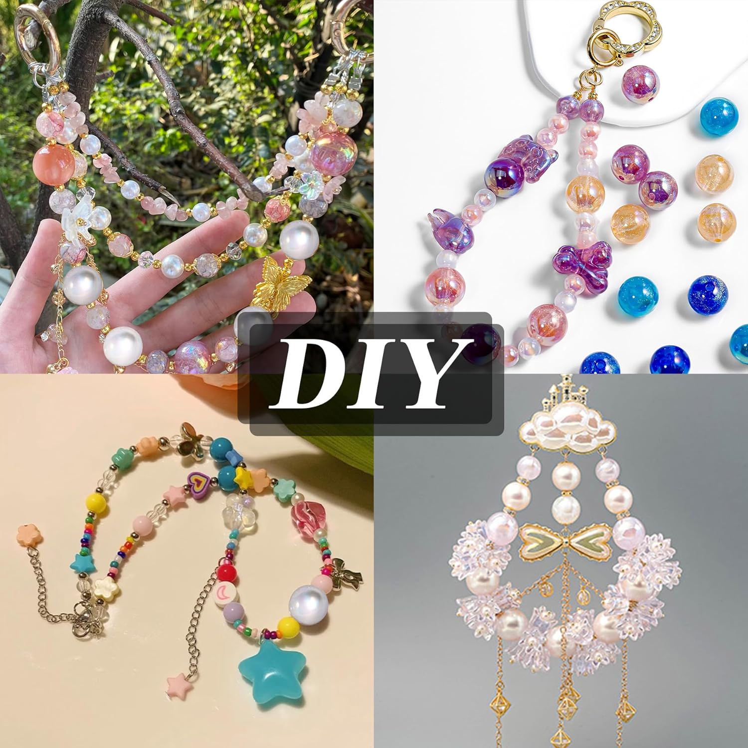 20Pcs Acrylic UV Cat Eye Round Bead 16MM for DIY Beadable Pens Beadable Keychains Fancy Focal Beads for Jewelry Making (Bling Mixed Color) - Image 8