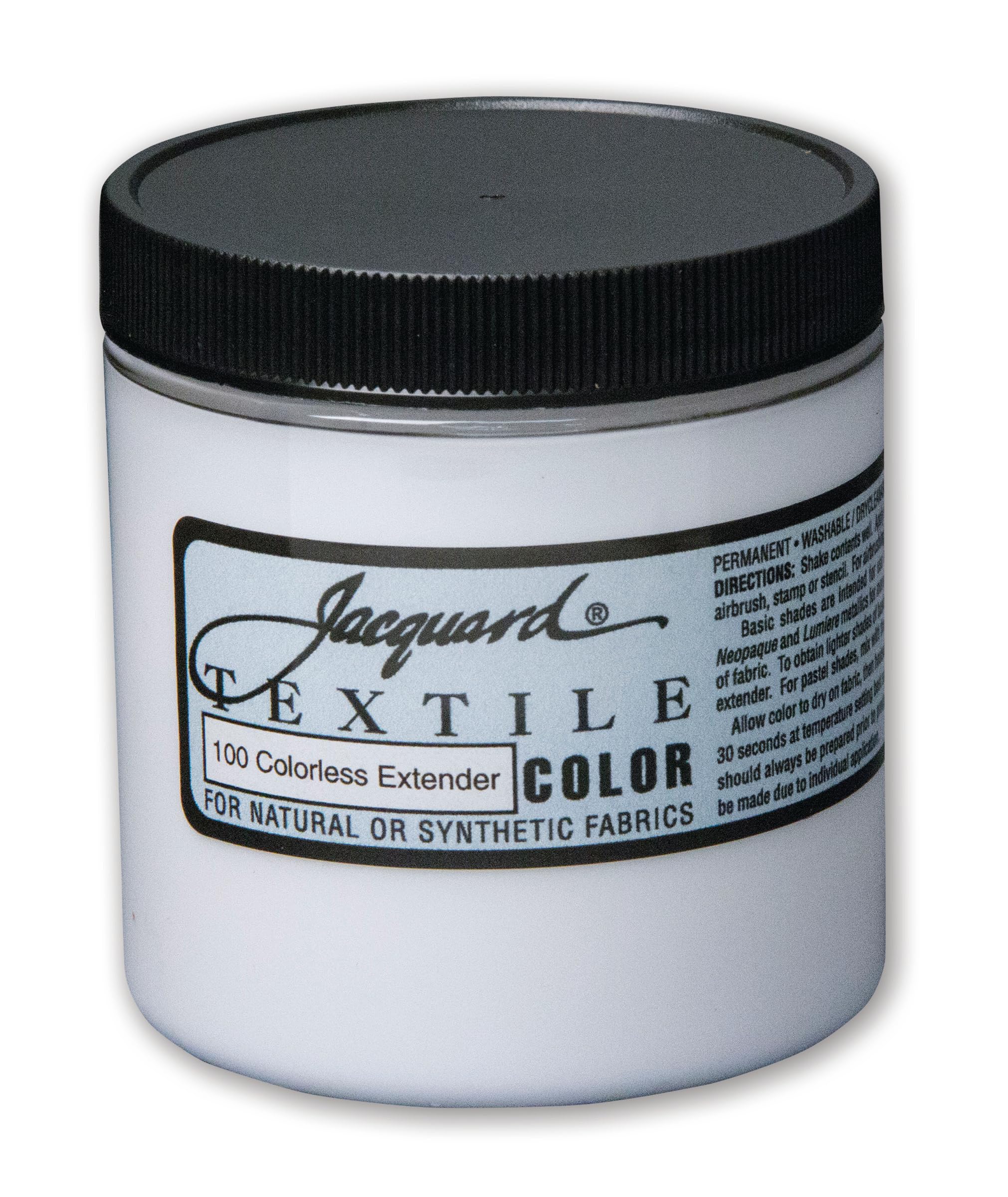 Jacquard Textile Color, Colorless Extender - Permanent Fabric Paint for Clothes, Furniture Upholstery, Shoes or Tote Bags – Indoor & Outdoor Fabric Paint – 8 Oz Jar, Upholstery Fabric Paint