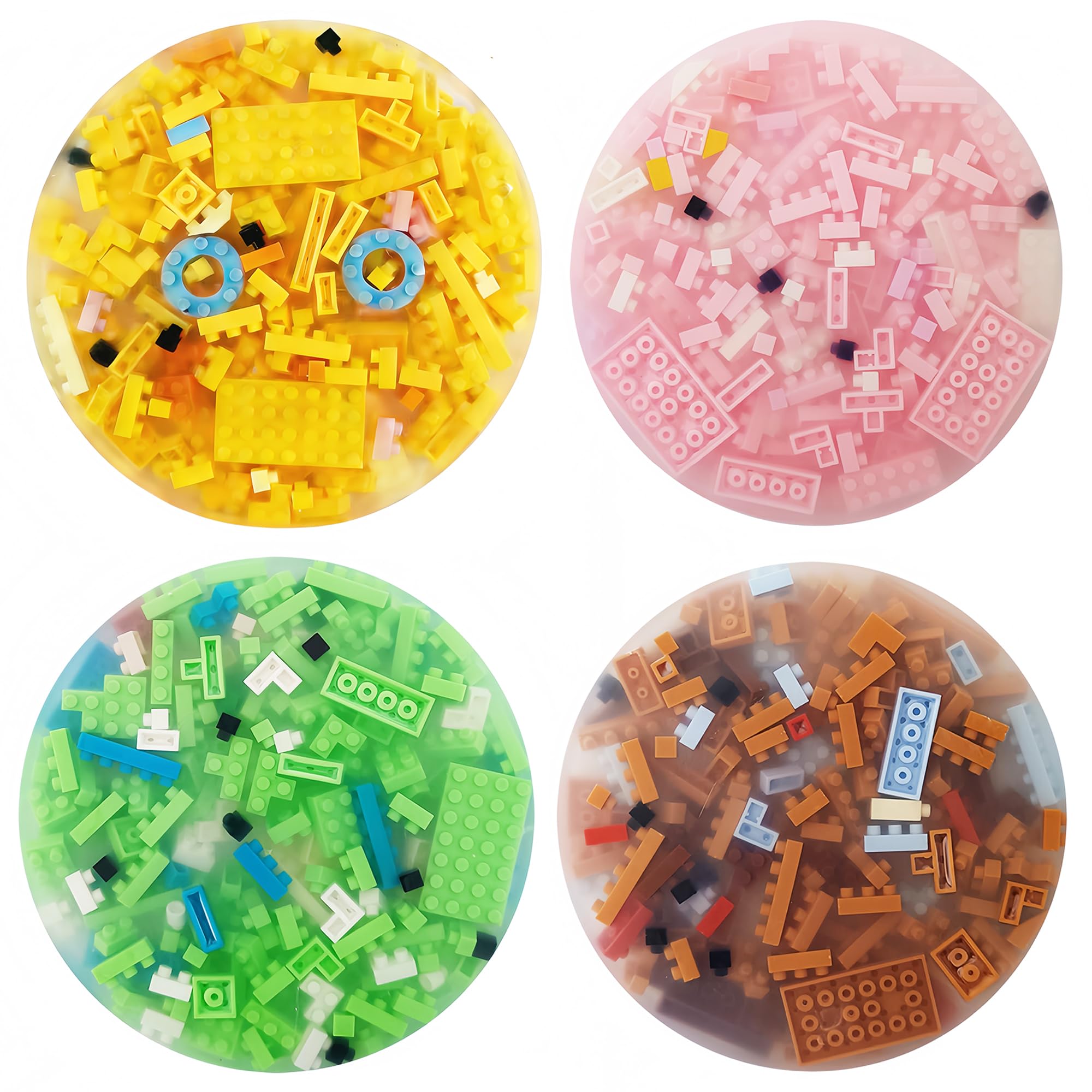 Picky Pad,4 Pcs Bricks Fidget Pads Multicolor Building Blocks Picking Pad Kit Skin Fidgets Adults Anxiety Trichotillomania Stress Relief Pick Pads for Adult Age 16+