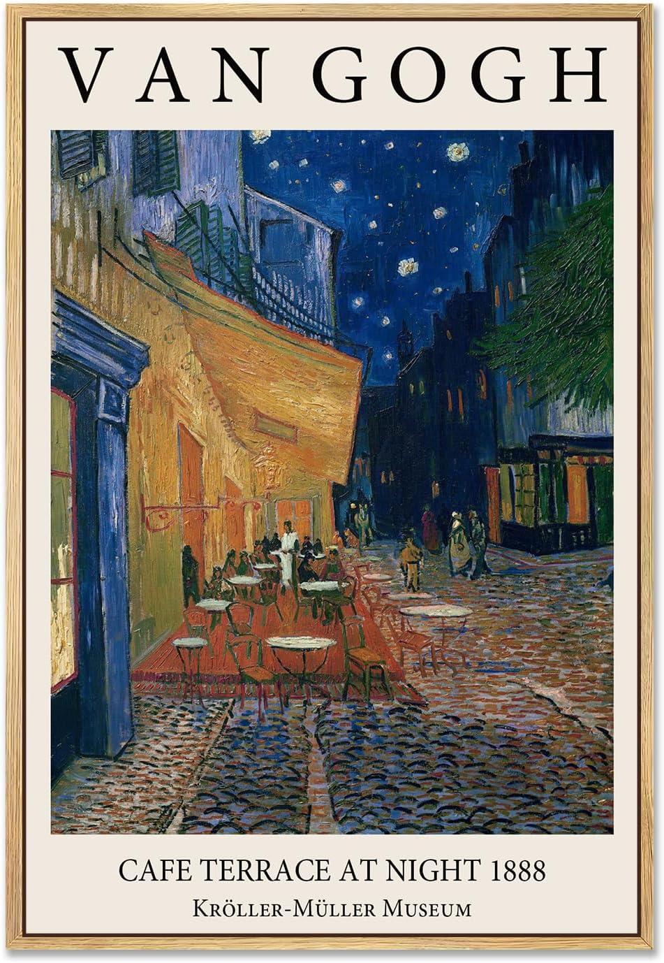 LARAGE Van Gogh Framed Canvas Wall Art,Vintage Oil Painting The Garden at Arles Print Artwork,Classical Nature Prints Artwork for Gallery Living Room Bathroom Wall Decor-16x24IN Natural Framed