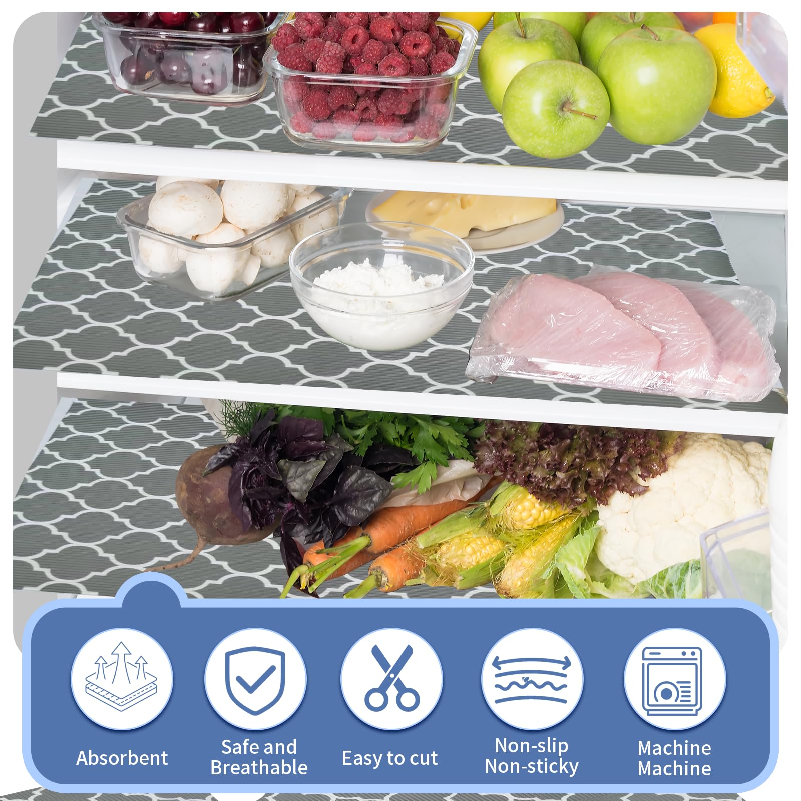 Anti-Tarnish Drawer Liner | Zerust Anti Tarnish Silverware Drawer Liner - 12 in x 72 in