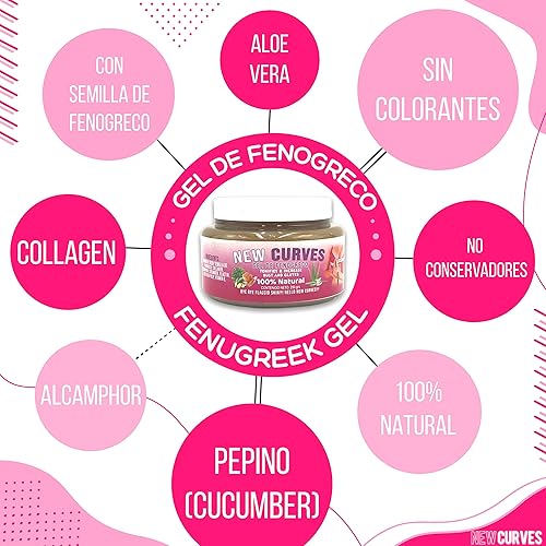 Miniatura 2 de New Curves - Gel de Fenogreco 100 natural de 882oz 882oz - Gel De Fenogreco 100 natural Sin Colorantes Ni Aditivos Con Semillas Reales De Fenogreco