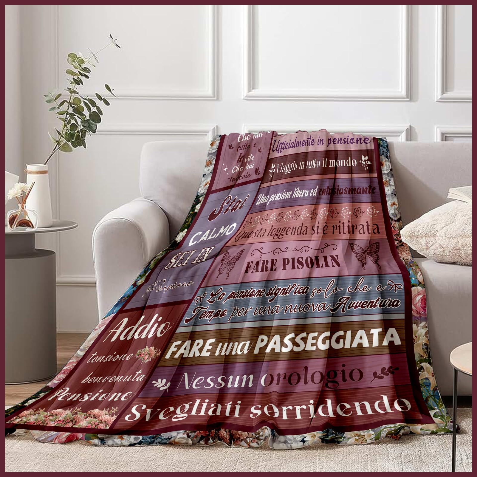 Pensioendeken - Happy Pensioengeschenken voor vrouwen en mannen, ultrazachte bedgooit dekens gepersonaliseerde flanellen deken collega verlaat geschenkdeken voor beddengoed bank, C, 150 x 200 cm