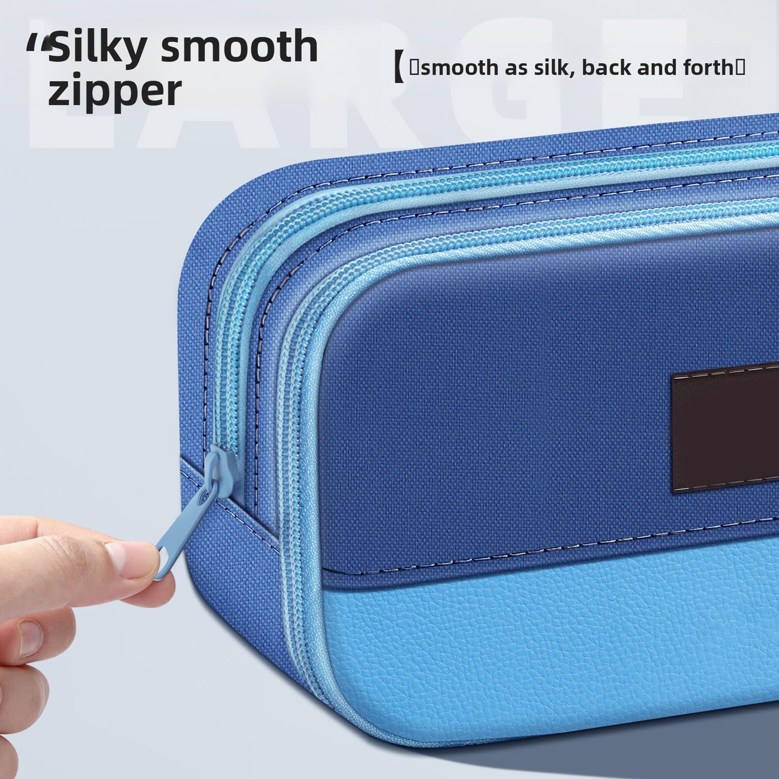 Wakects Astuccio Magnetico per Penne, in Tessuto Oxford, con Doppia Cerniera, Grande capacità, 22 X 7 X 12,5 Cm, Organizer per Studenti dell'ufficio Scolastico (BLUE)