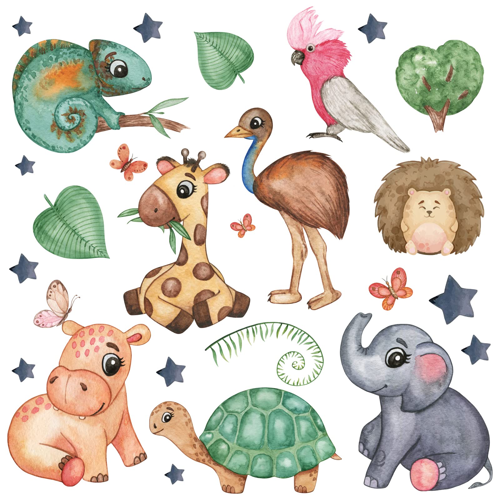WandSticker4U®- Pegatinas De Pared ANIMALES De La JUNGLA (78x57 Cm