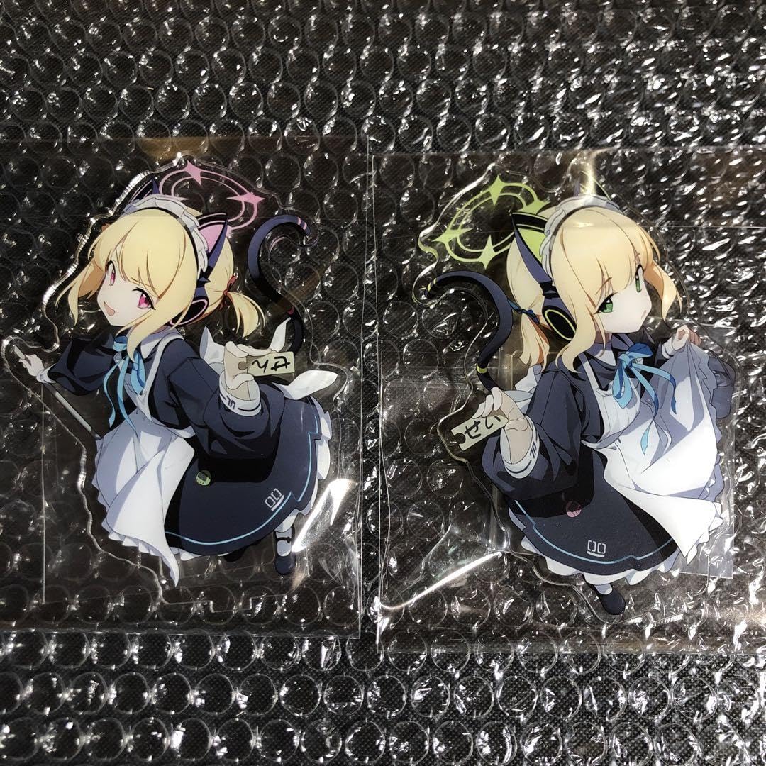 ブルーアーカイブ メイドモモイ メイドミドリ アクリルスタンド チケット風カード ブルーアーカイブ メイドモモイ メイドミドリ アクリルスタンド