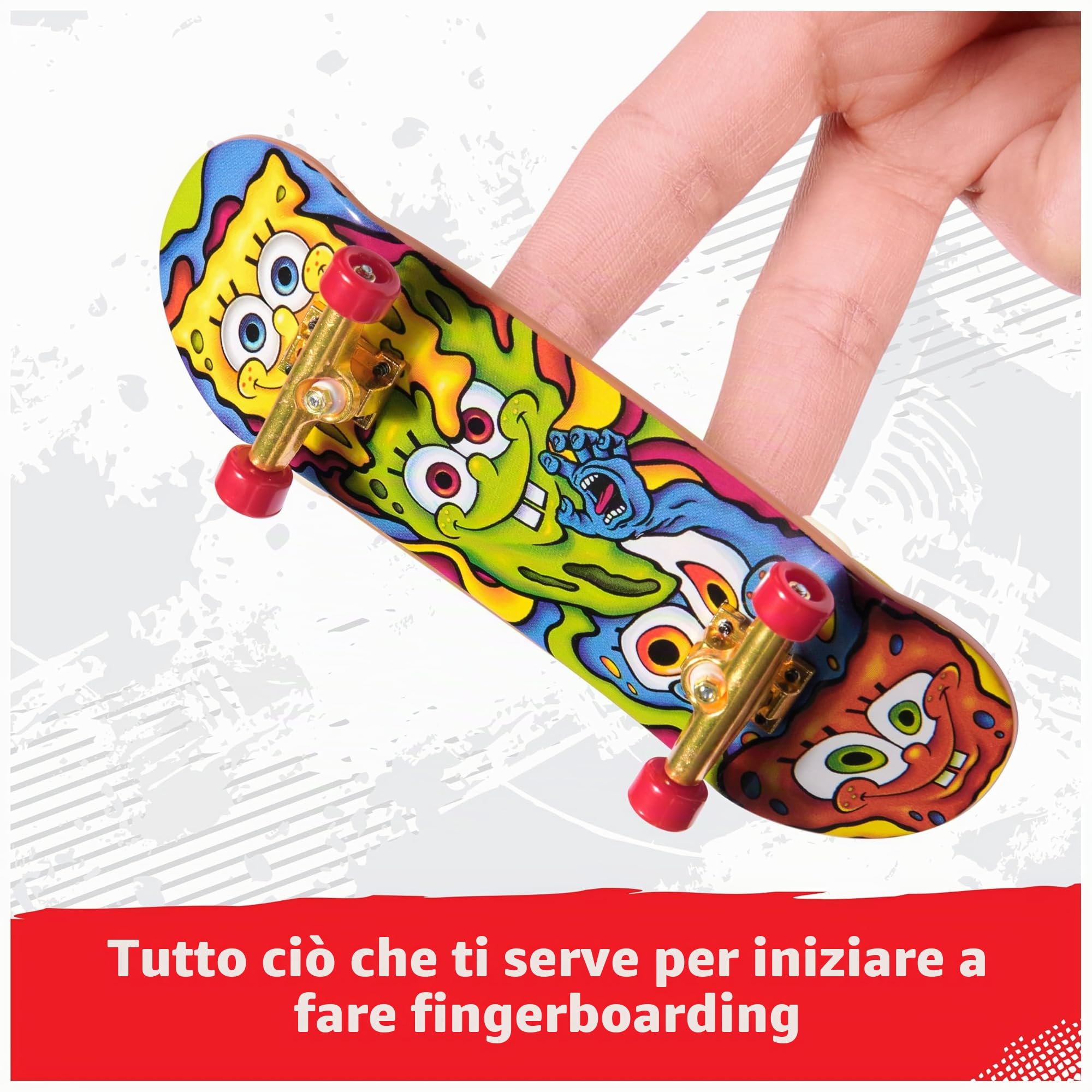 TECH DECK, Spongebob Sk8shop - Mini skateboard da collezione e personalizzabili, giocattoli per bambini dai 6 anni in su
