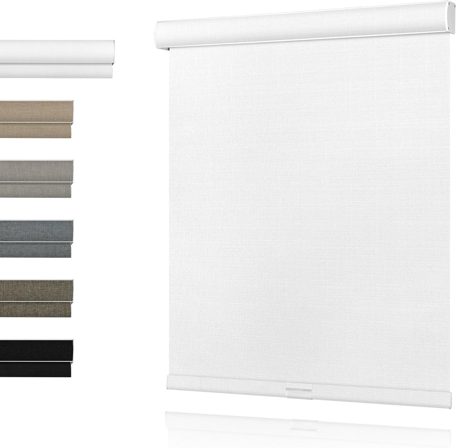 MoDanCeQ Blackout Roller Shades for Windows,Cordless,Linen
