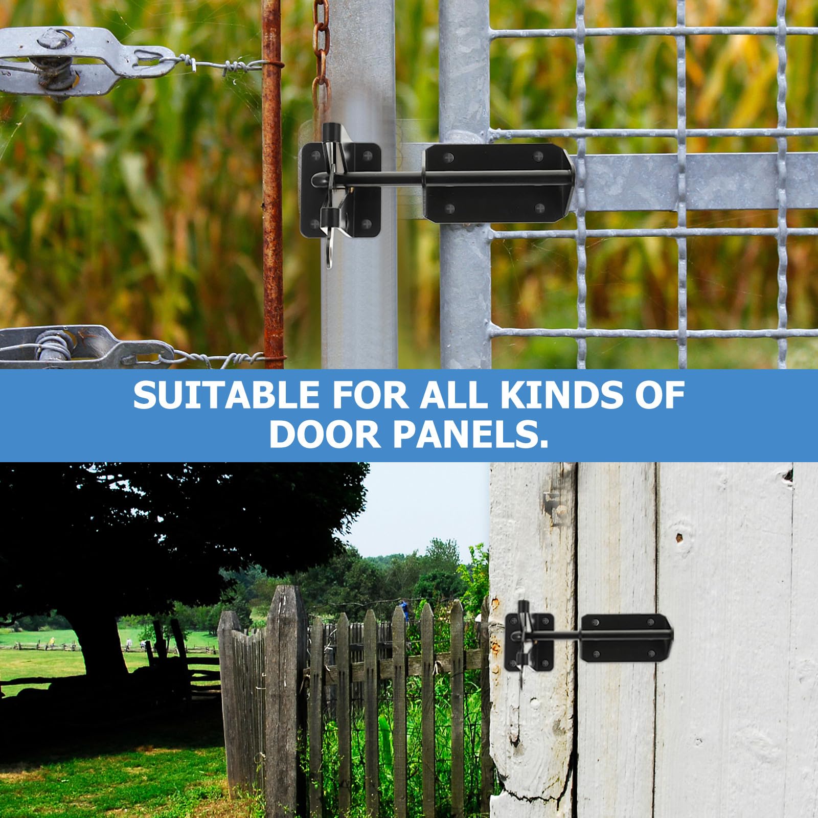 Sosoport Stahl Türriegel Schiebebolzen aus Edelstahl Robust und Langlebig Schiebetür und Gartentor Riegel für Zuhause Einfache Montage Klassisches Design
