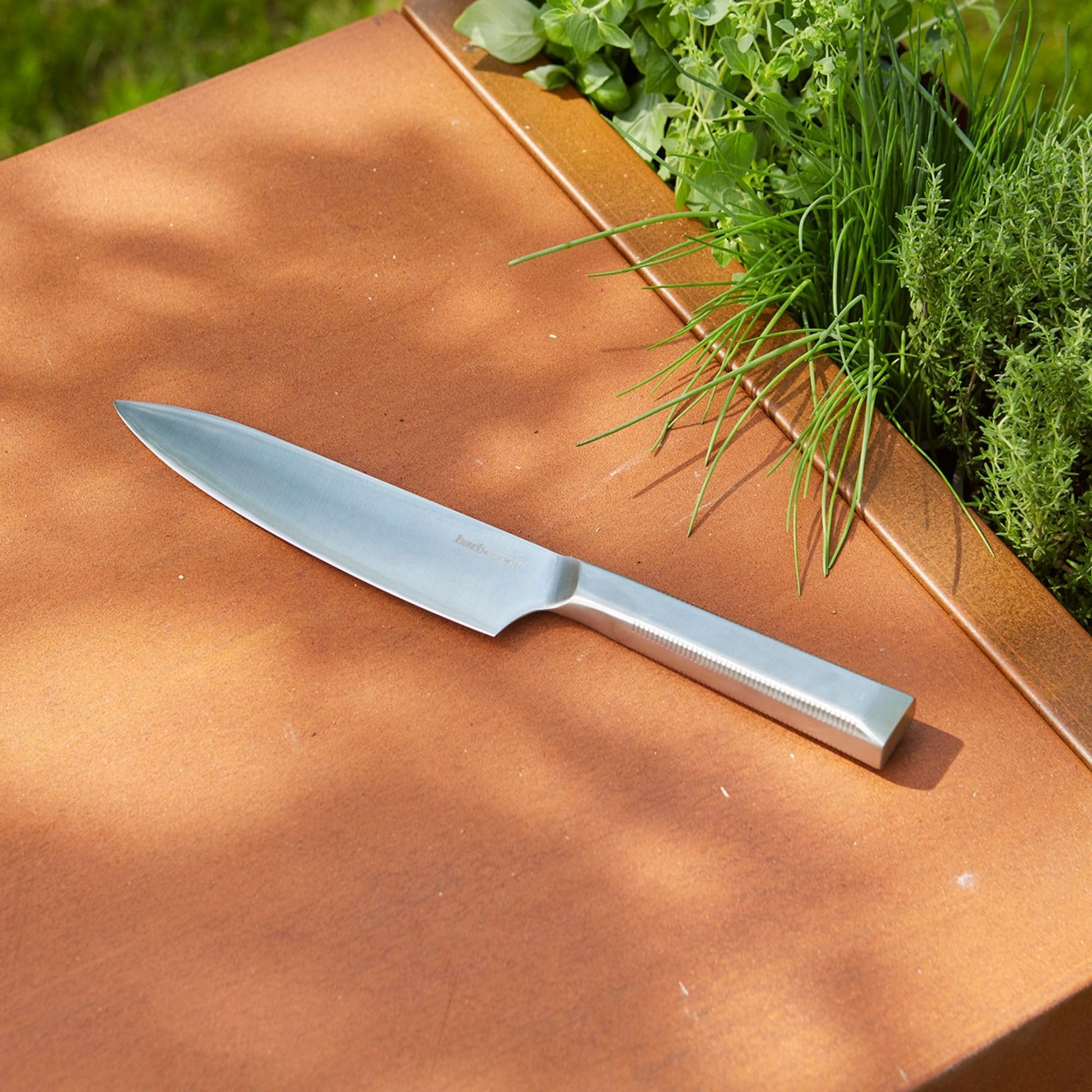 Barbecook Zestaw sztućców do grilla, trzyczęściowy, zestaw premium ze szpachelką do grilla, nożem szefa kuchni i szczypcami do grilla ze stali nierdzewnej, 45,7 cm