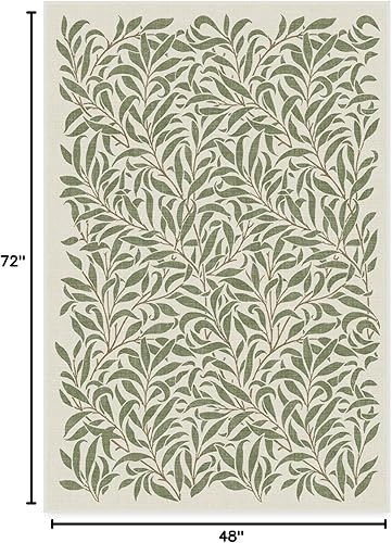 Vista 294 de RUGGABLE x Morris & Co Tapete prémium de pasillo lavable, para pasillo, cocina, entrada, sala de estar, dormitorio u oficina, con base Madreselva