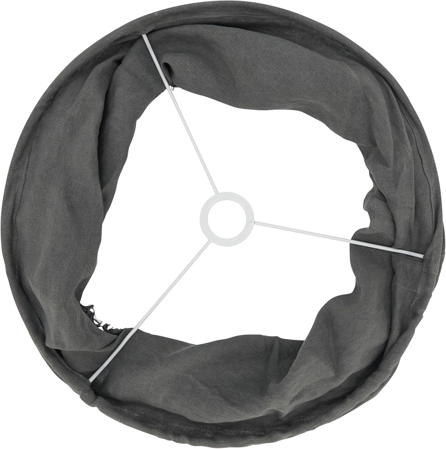 Natural Linen Stonewashed Fringe Lamp Shade